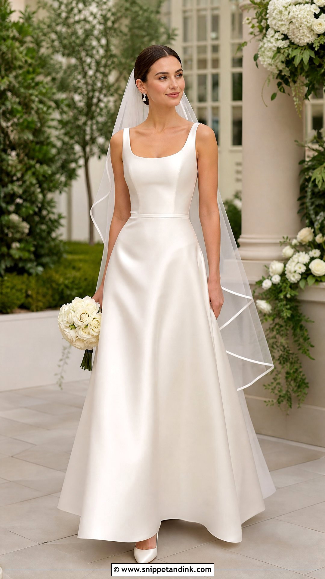 Simple Satin A Line Bridal Gown - Snippet and Ink - 20 Simple Bridal Gowns