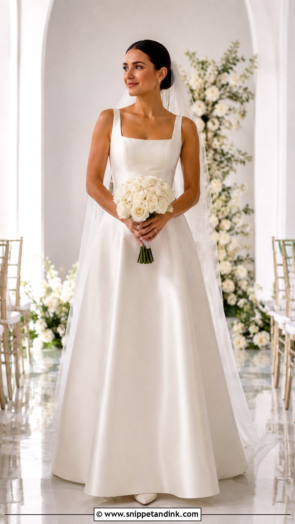 Simple Satin A Line Wedding Dress - Snippet and Ink - 20 Budget Wedding Dress Ideas
