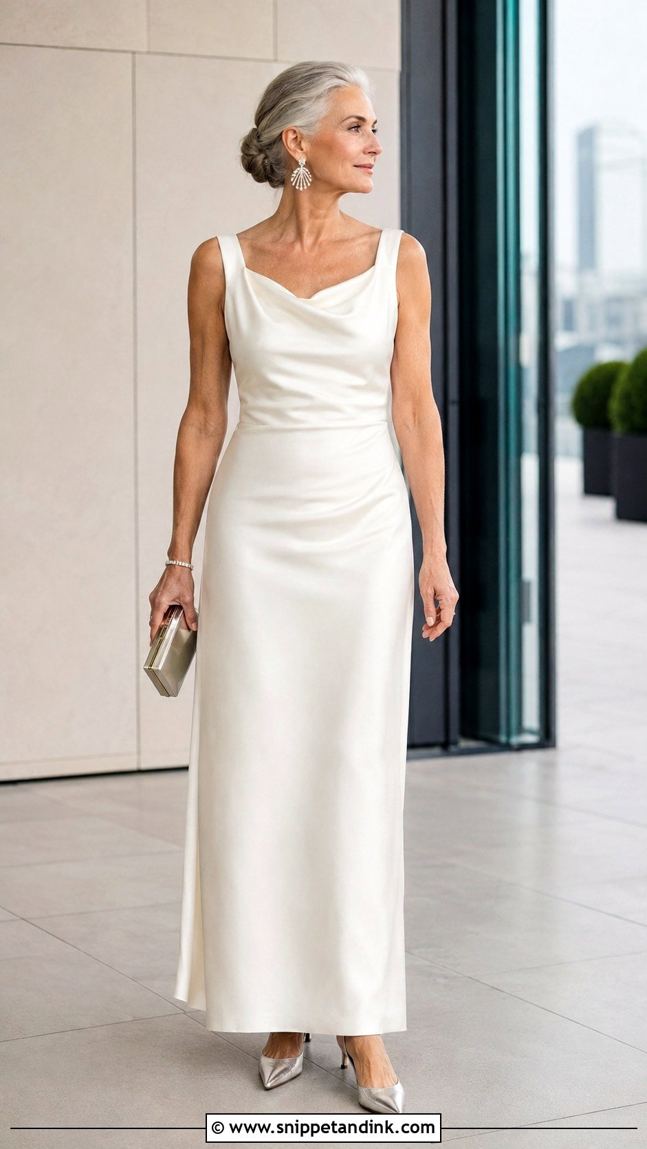 Simple Satin Column Wedding Dress - Snippet and Ink - 20 Wedding Dresses for Older Brides