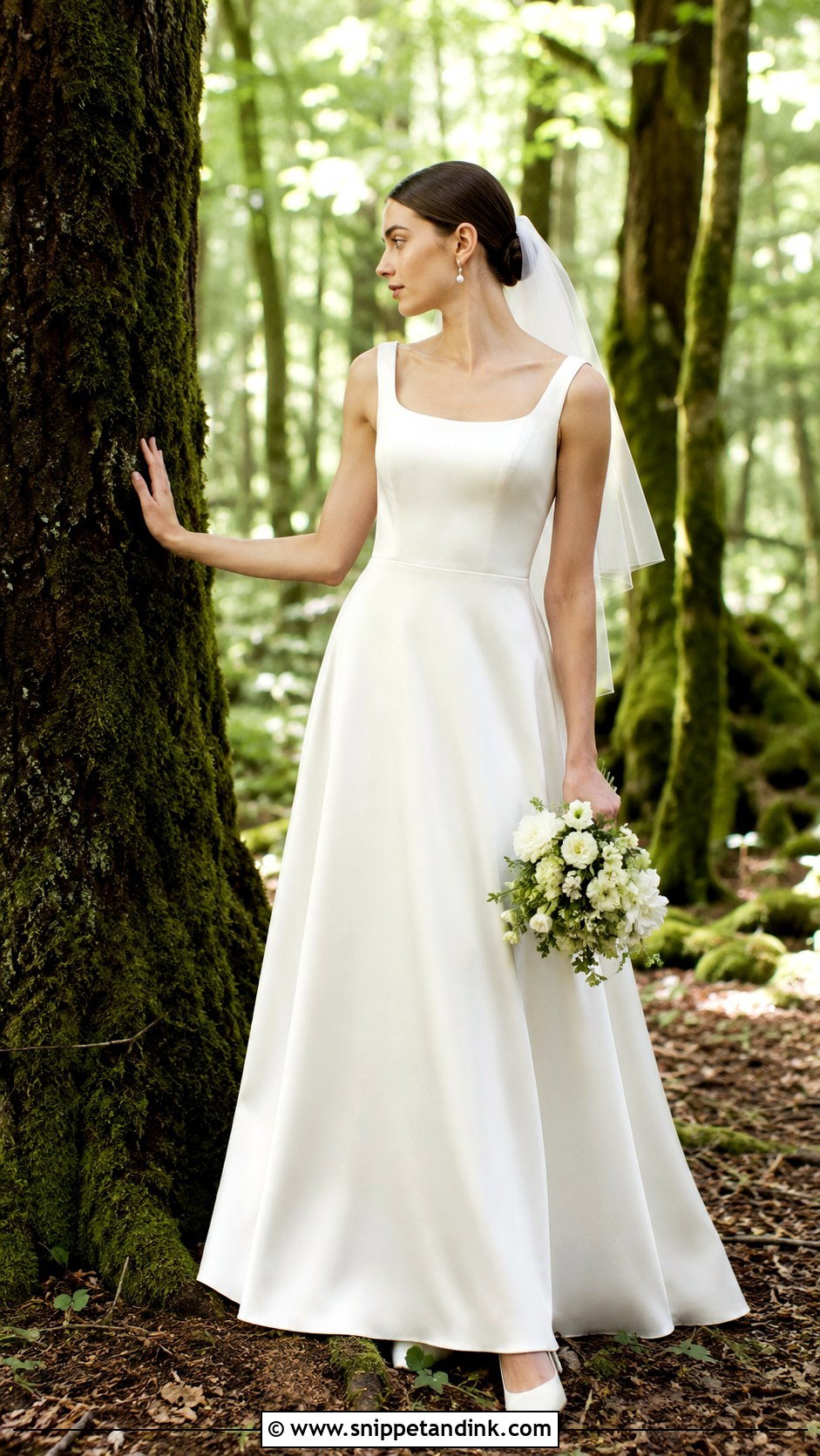 Simple Satin Forest Wedding Dress - Snippet and Ink - 20 Forest Wedding Dresses