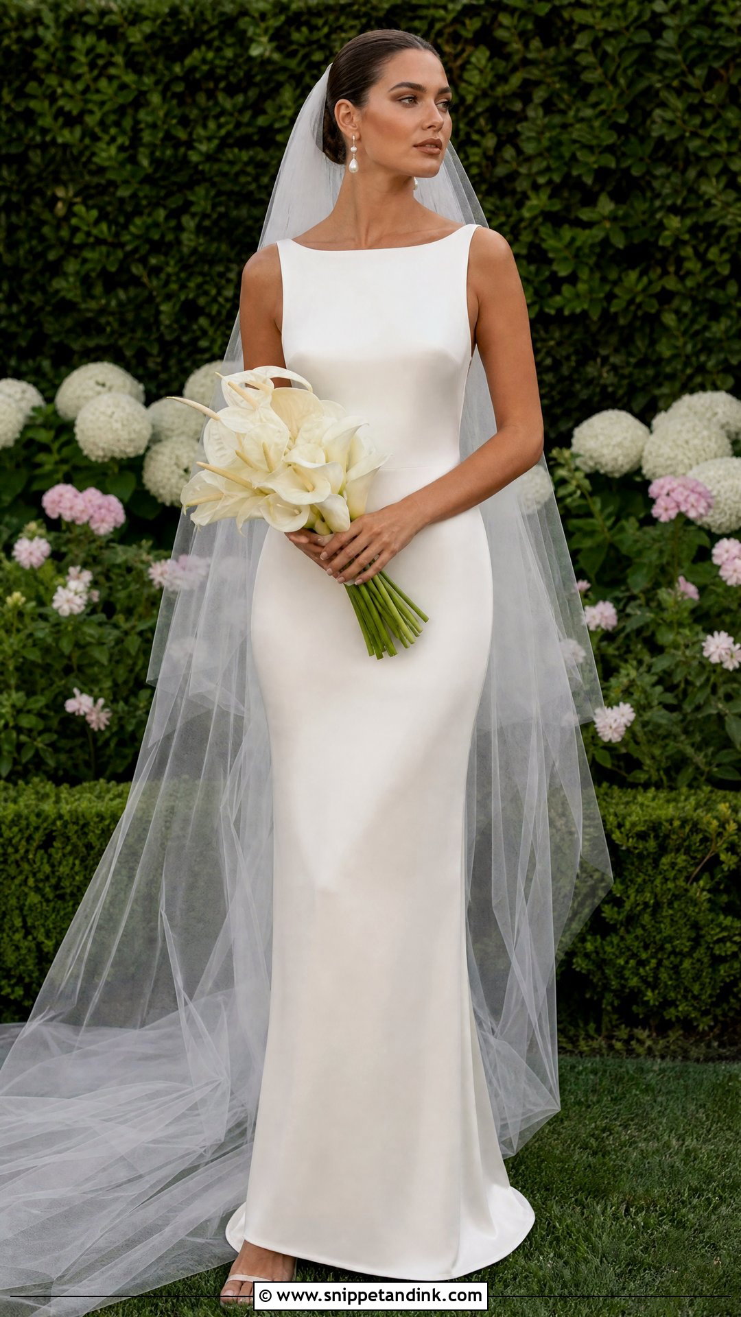 Simple Satin Garden Wedding Gown - Snippet and Ink - 25 Garden Wedding Gown Ideas