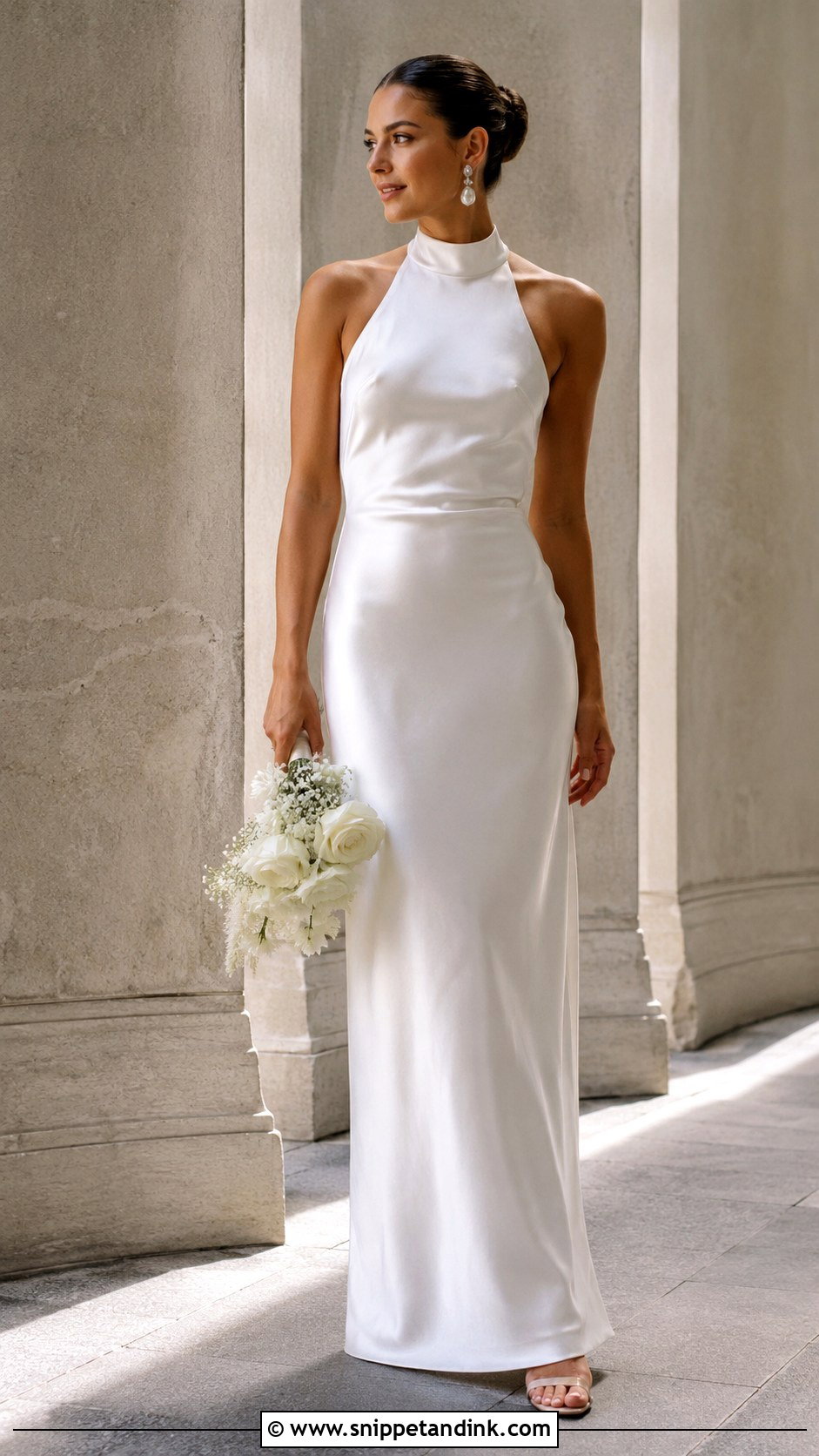 Simple Satin Halter Wedding Dress - Snippet and Ink - 25 Simple Satin Wedding Dress Ideas