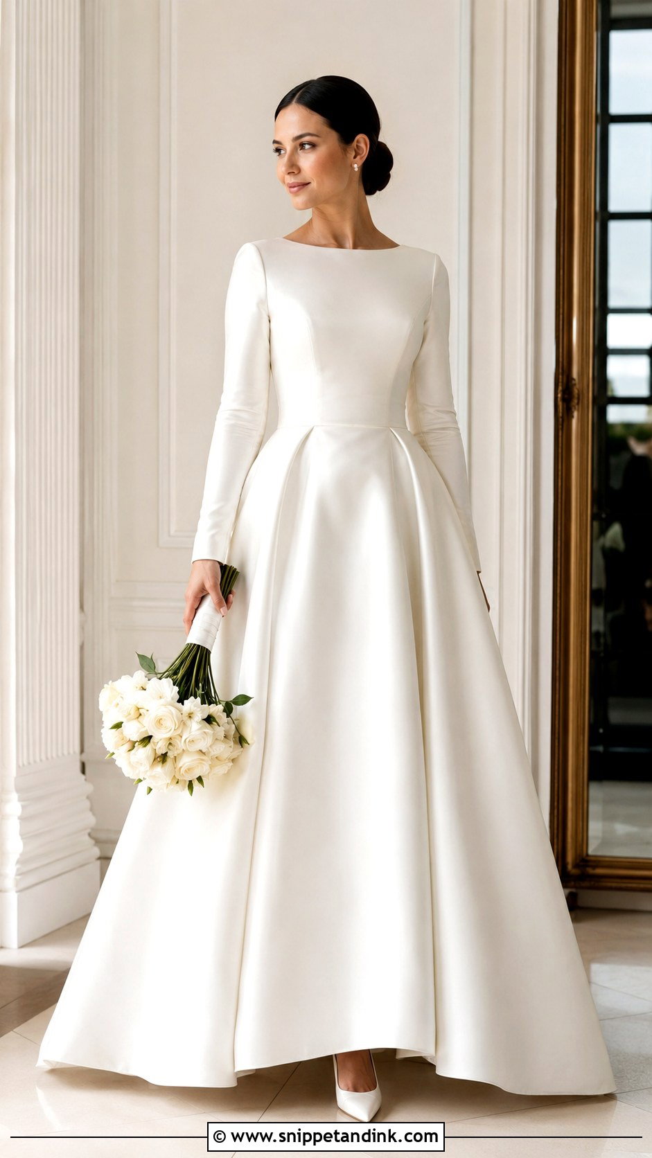 Simple Satin LDS Wedding Dress - Snippet and Ink - 25 Lds Wedding Dresses