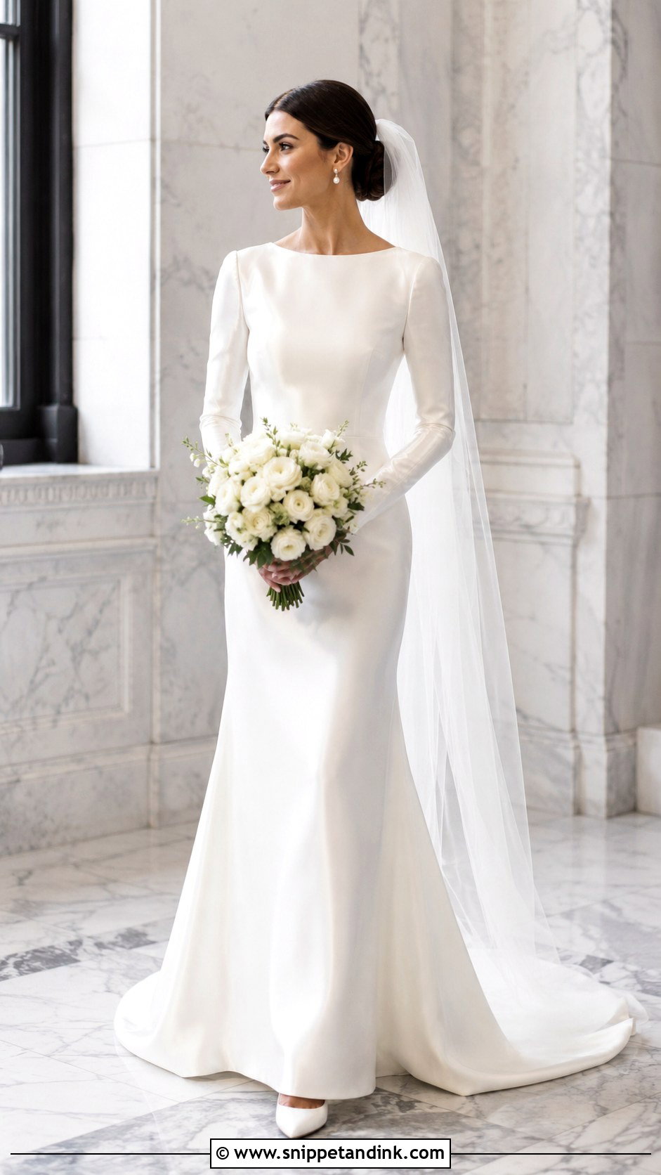 Simple Satin Long Sleeve Wedding Dress - Snippet and Ink - 25 Simple Satin Wedding Dress Ideas