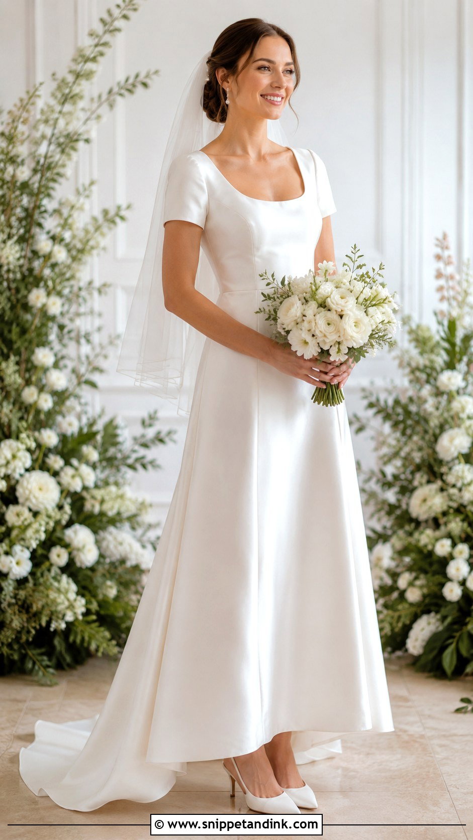Simple Satin Short Sleeve Wedding Dress - Snippet and Ink - 25 Simple Satin Wedding Dress Ideas