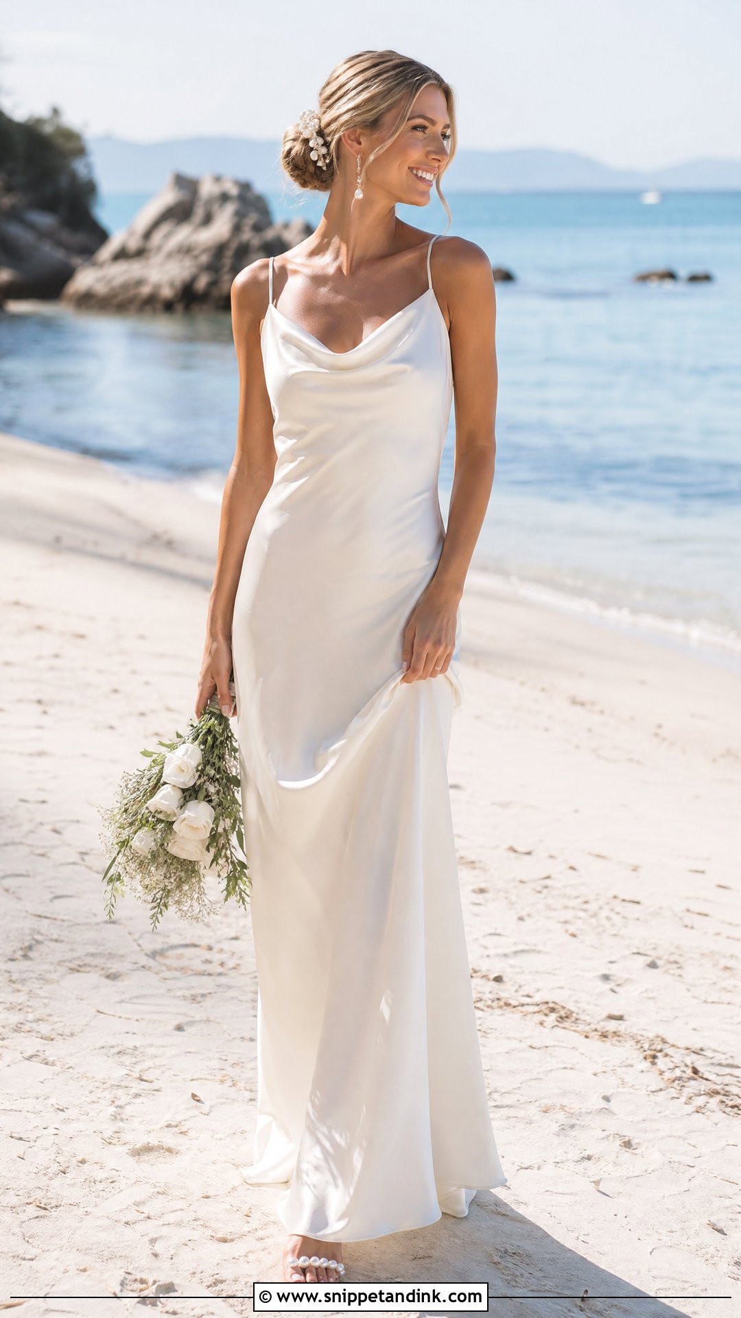 Simple Satin Slip Beach Wedding Dress - Snippet and Ink - 20 Simple Beach Wedding Dresses