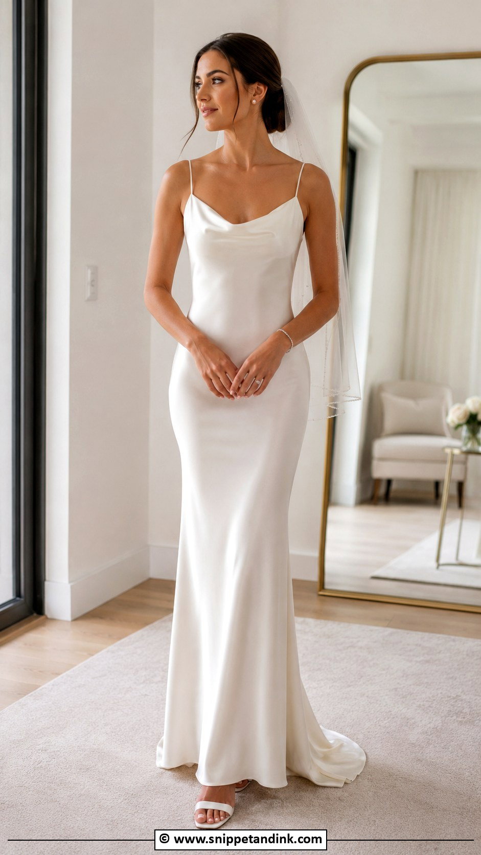 Simple Satin Slip Bride Dress - Snippet and Ink - 35 Simple Bride Dress Ideas