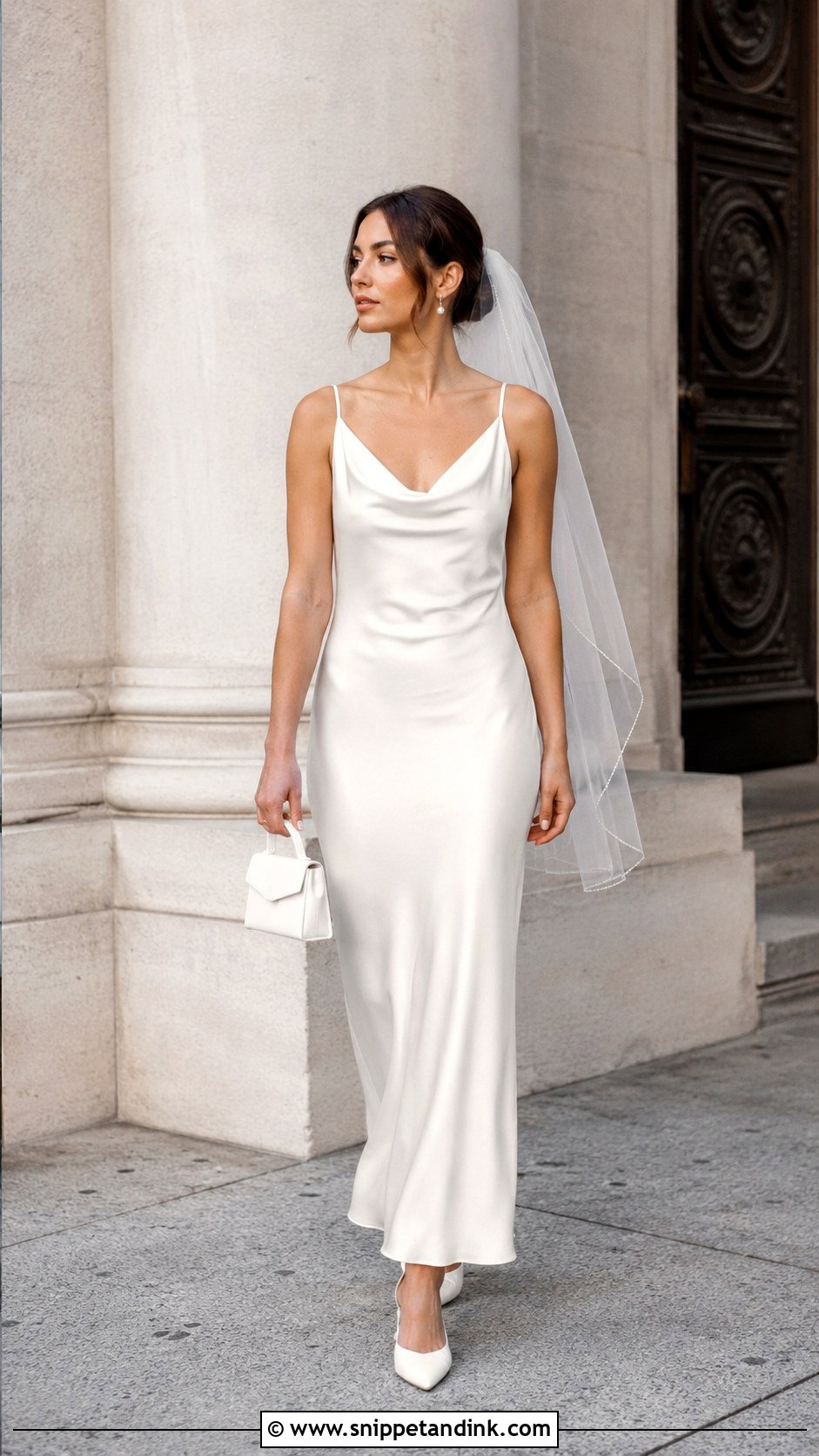 Simple Satin Slip Eloping Wedding Dress - Snippet and Ink - 20 Eloping Wedding Dress Ideas