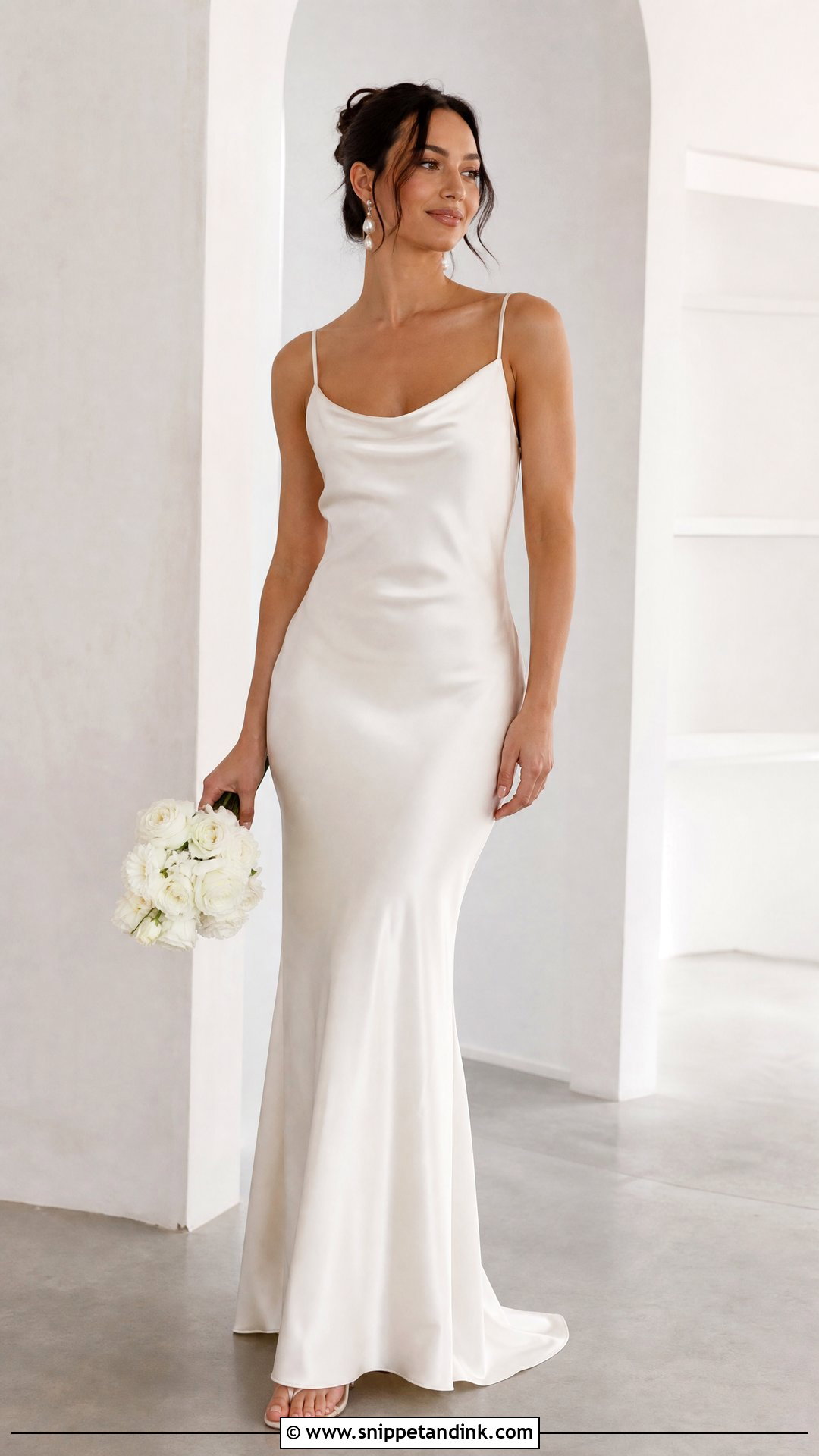 Simple Satin Slip Wedding Dress - Snippet and Ink - 25 Basic Wedding Dresses