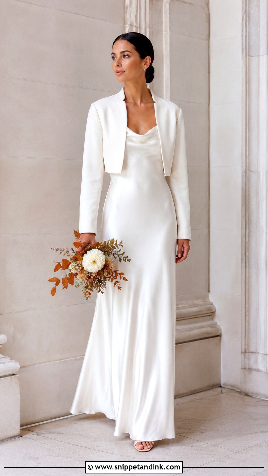 Simple Satin Slip Wedding Dress - Snippet and Ink - 25 Fall Wedding Dresses Bride