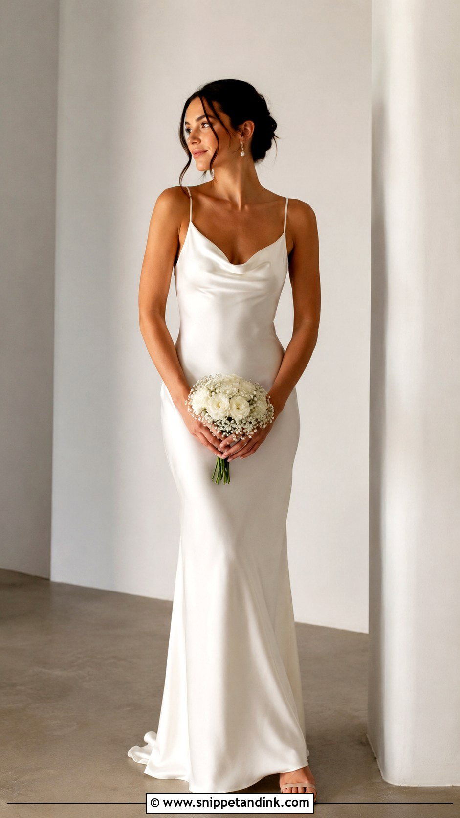 Simple Satin Slip Wedding Dress - Snippet and Ink - 25 Intimate Wedding Dress Ideas