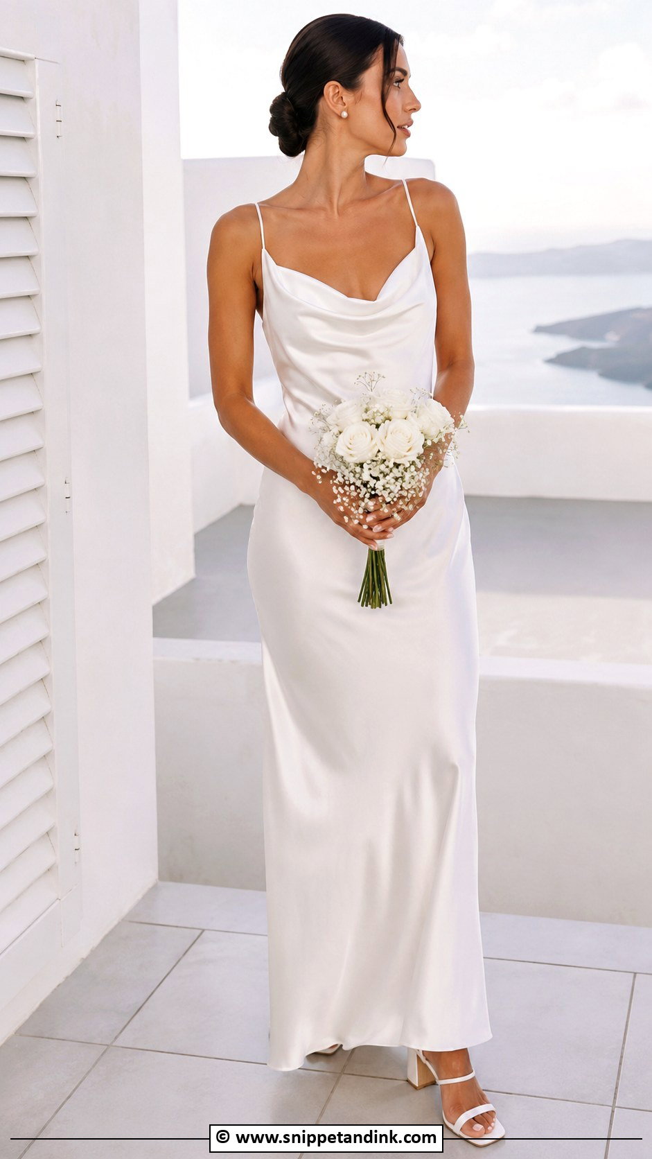 Simple Satin Slip Wedding Dress - Snippet and Ink - 30 Destination Wedding Dress Ideas