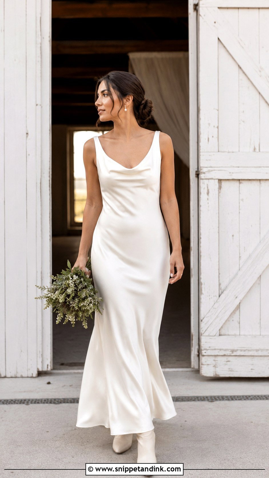 Simple Satin Wedding Dress - Snippet and Ink - 25 Country Style Wedding Dresses