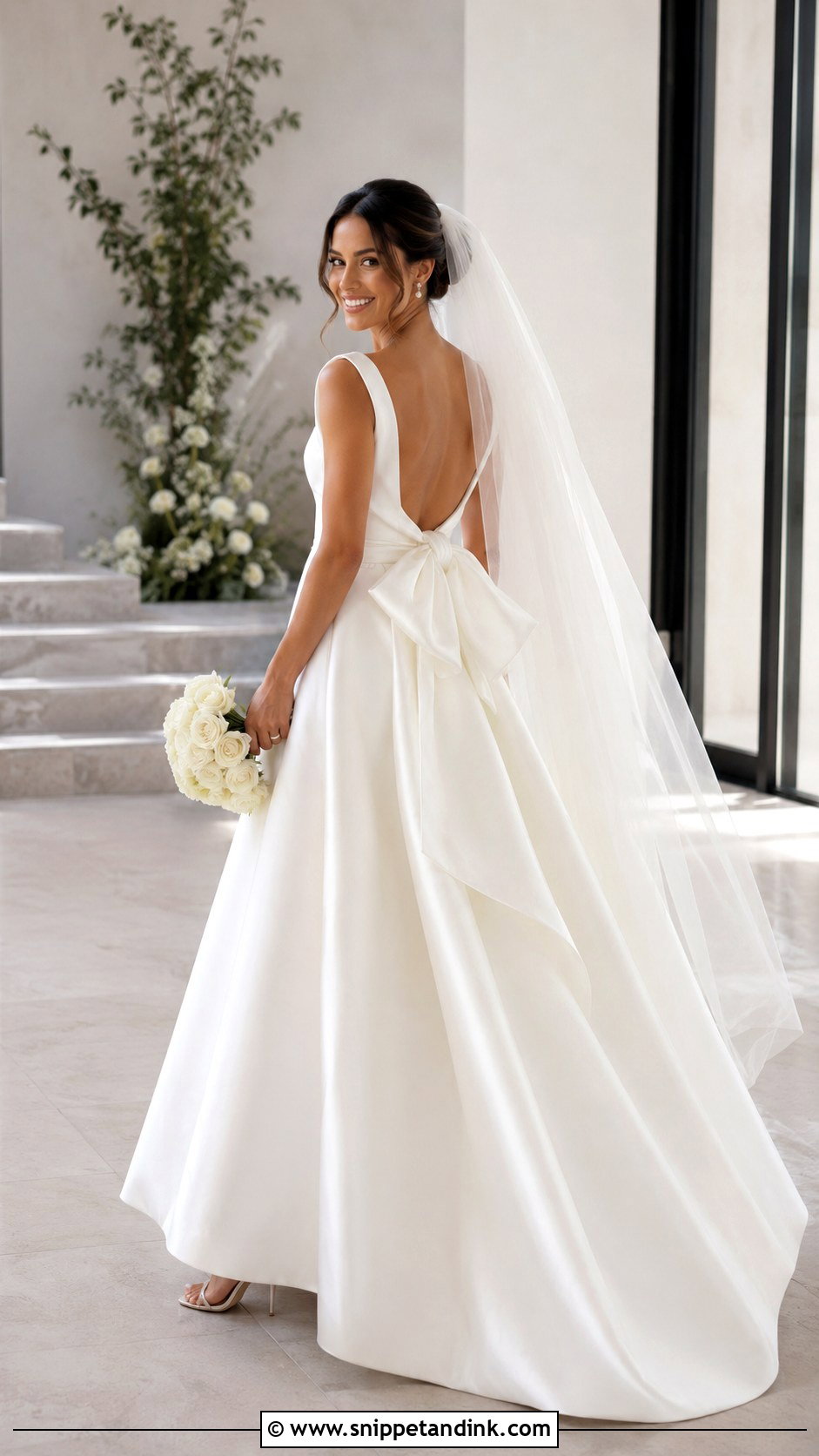 Simple Satin Wedding Dress With Bow - Snippet and Ink - 25 Simple Satin Wedding Dress Ideas
