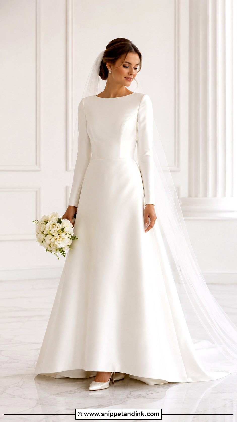 Simple Satin Wedding Dress With Sleeves - Snippet and Ink - 25 Satin Wedding Dress with Sleeves