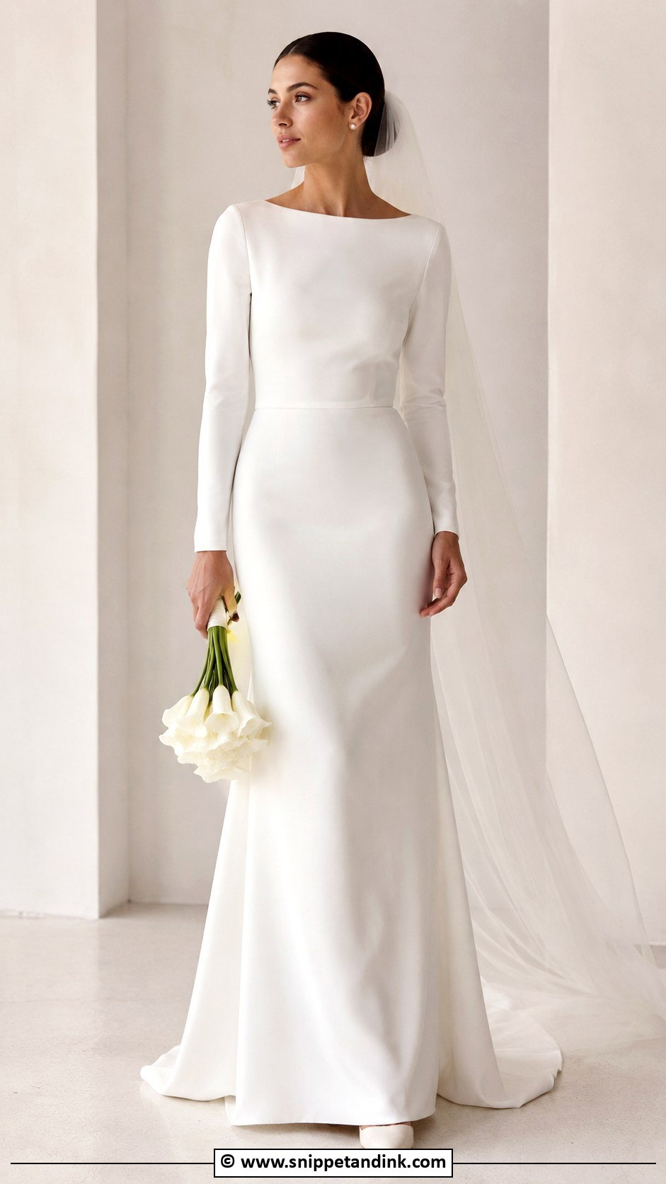 Simple Satin Wedding Dress With Sleeves - Snippet and Ink - 35 Wedding Dress with Sleeves