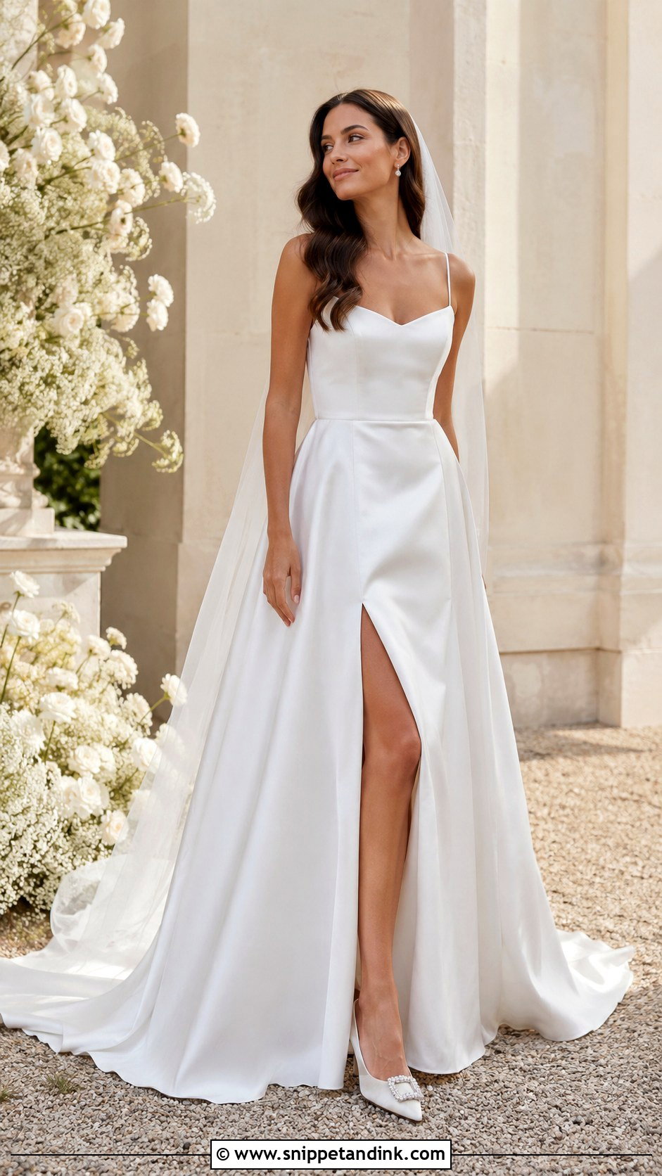 Simple Satin Wedding Dress With Slit - Snippet and Ink - 25 Simple Satin Wedding Dress Ideas
