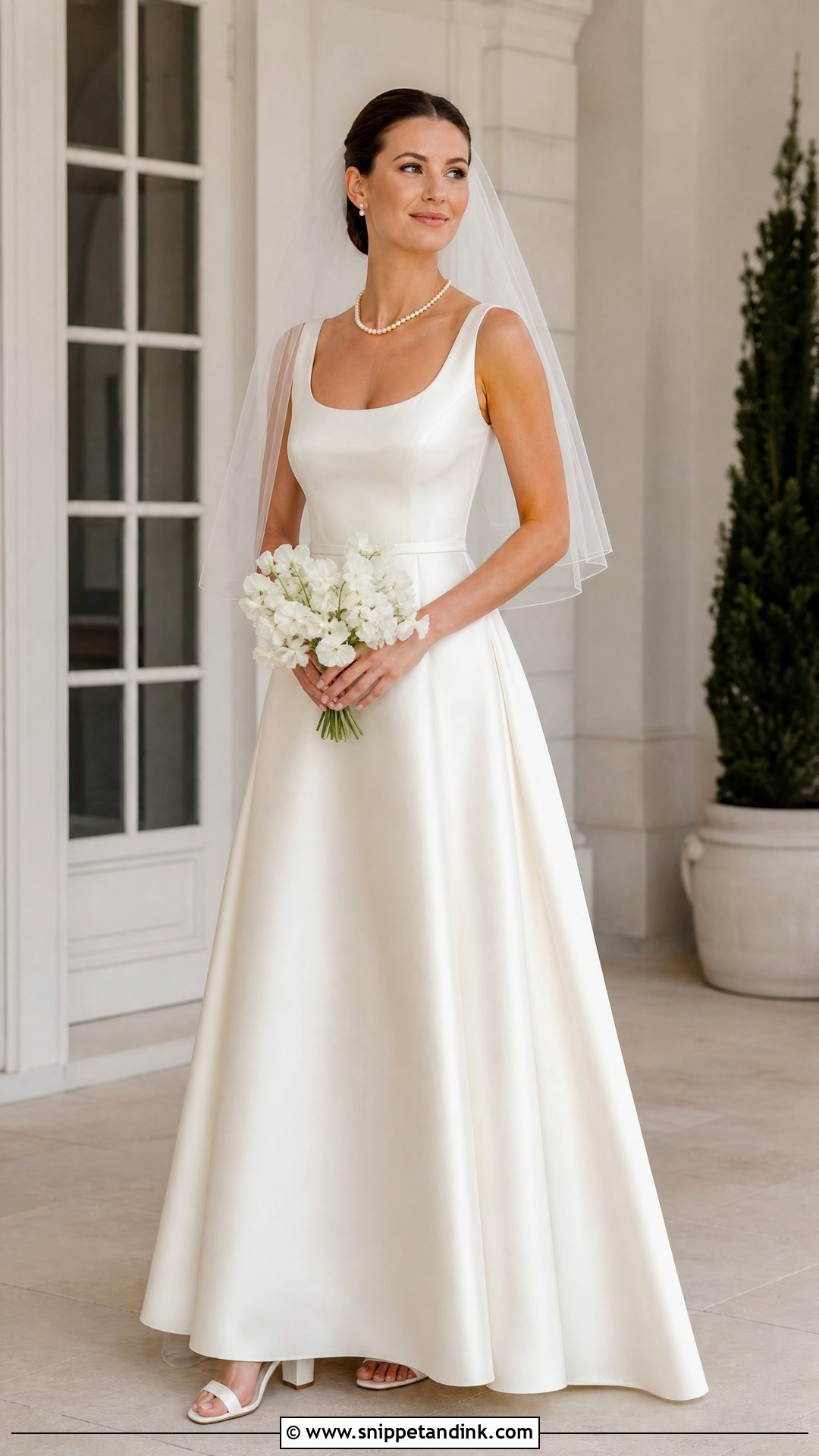 Simple Scoop Neck Bridal Gown - Snippet and Ink - 20 Simple Bridal Gowns