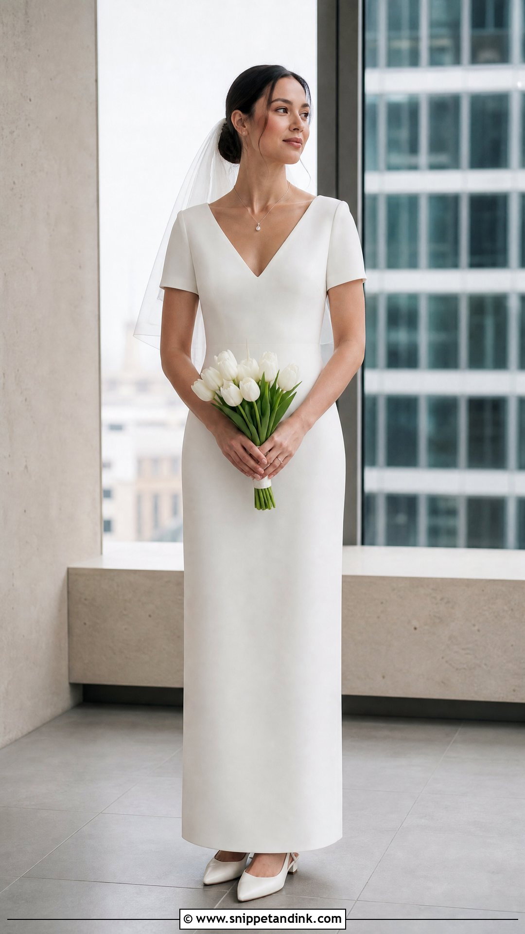 Simple Short Sleeve V Neck Wedding Dress - Snippet and Ink - 20 Simple V Neck Wedding Dress Ideas