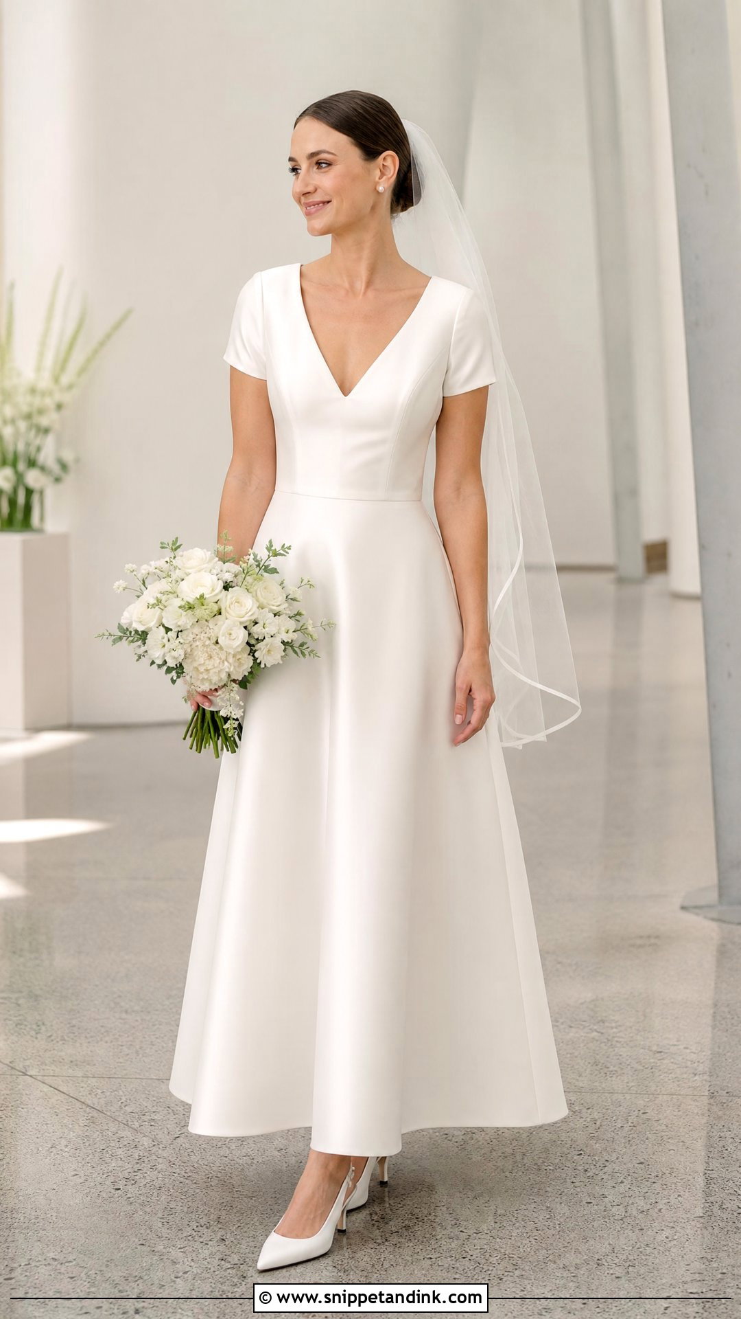 Simple Short Sleeve Wedding Dress - Snippet and Ink - 20 Simple Wedding Dresses with Sleeves