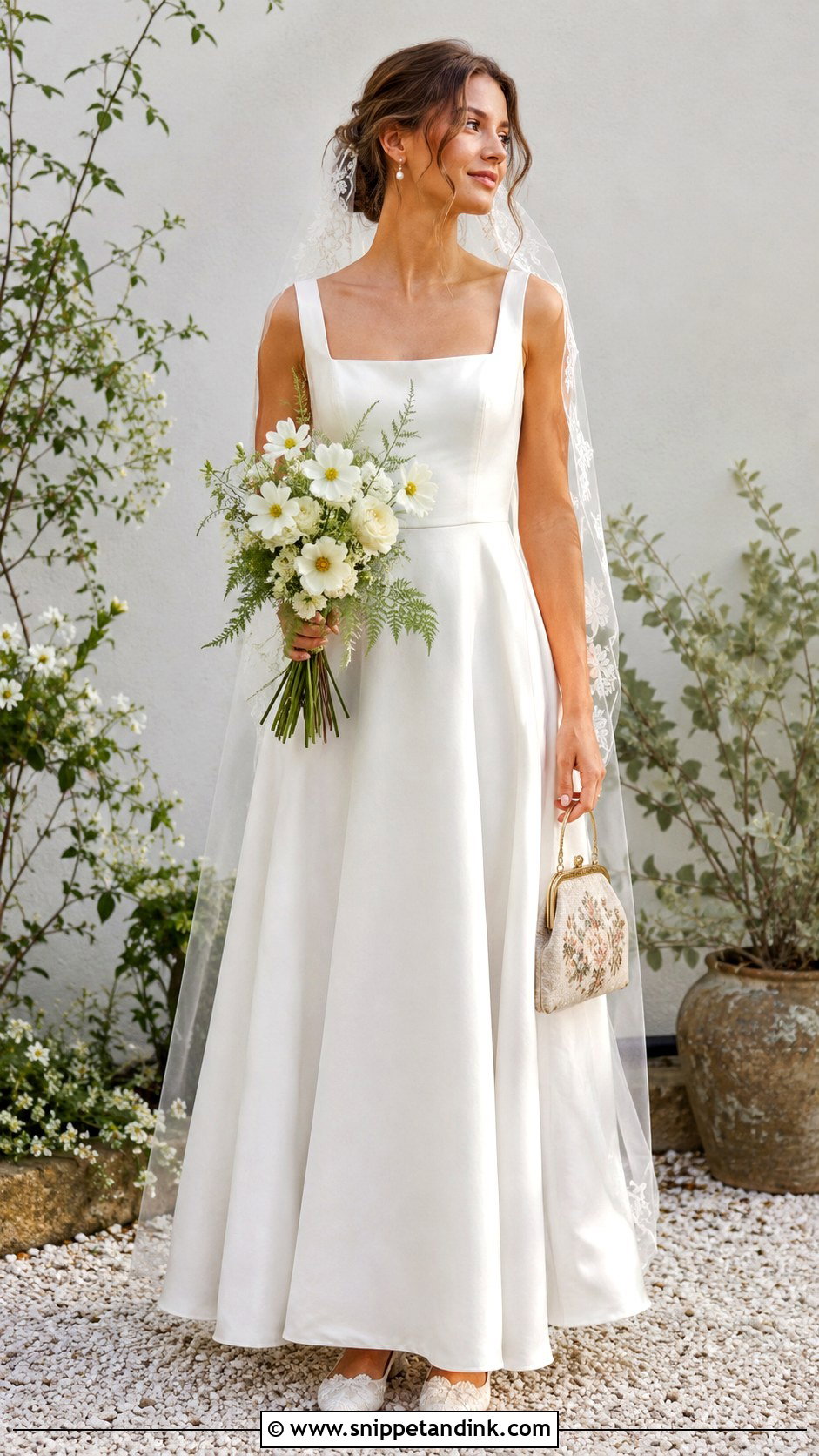 Simple Silk Cottagecore Wedding Dress - Snippet and Ink - 20 Cottagecore Wedding Dresses
