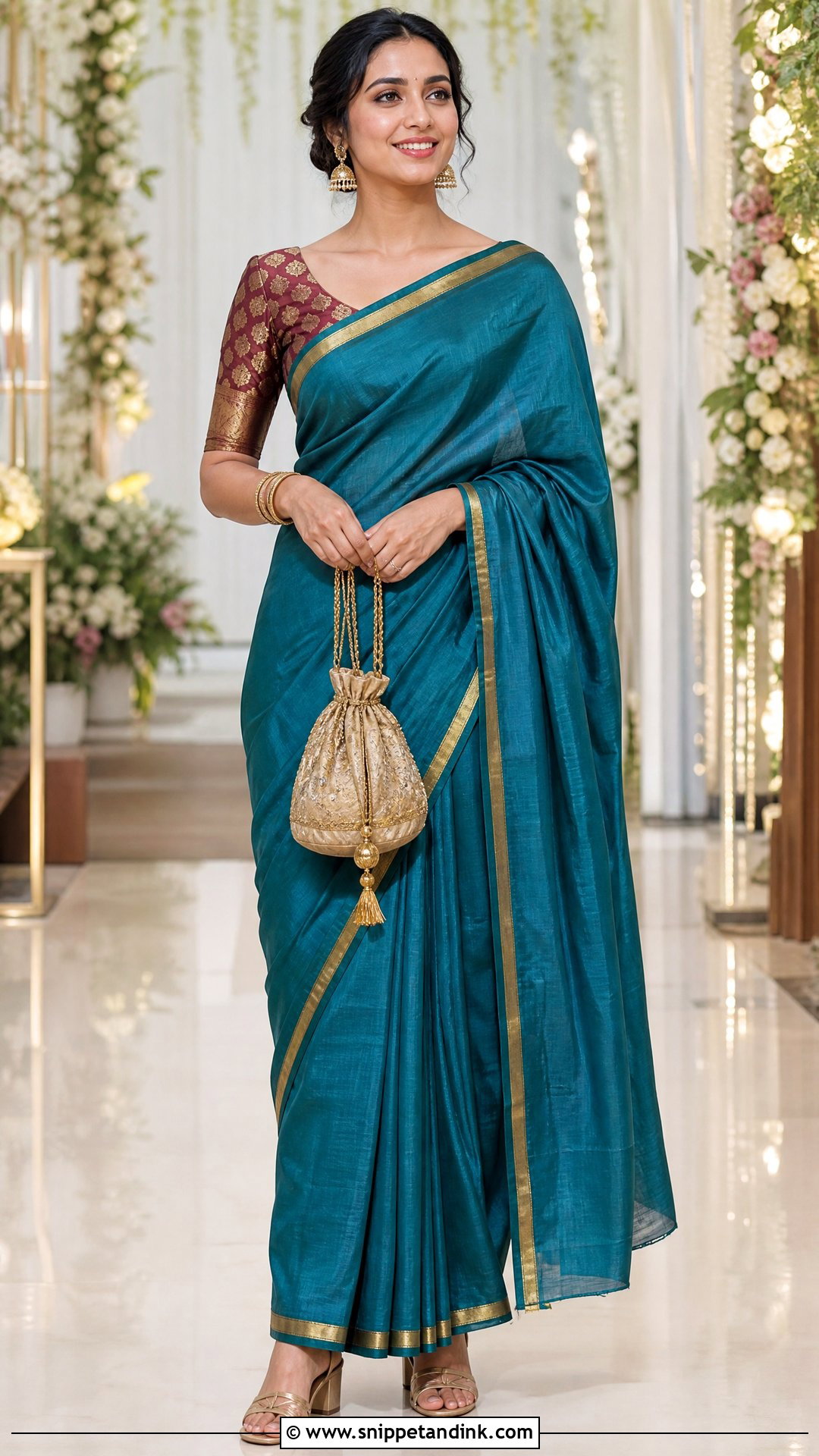Simple Silk Saree Wedding Look - Snippet and Ink - 20 Simple Indian Wedding Look Ideas