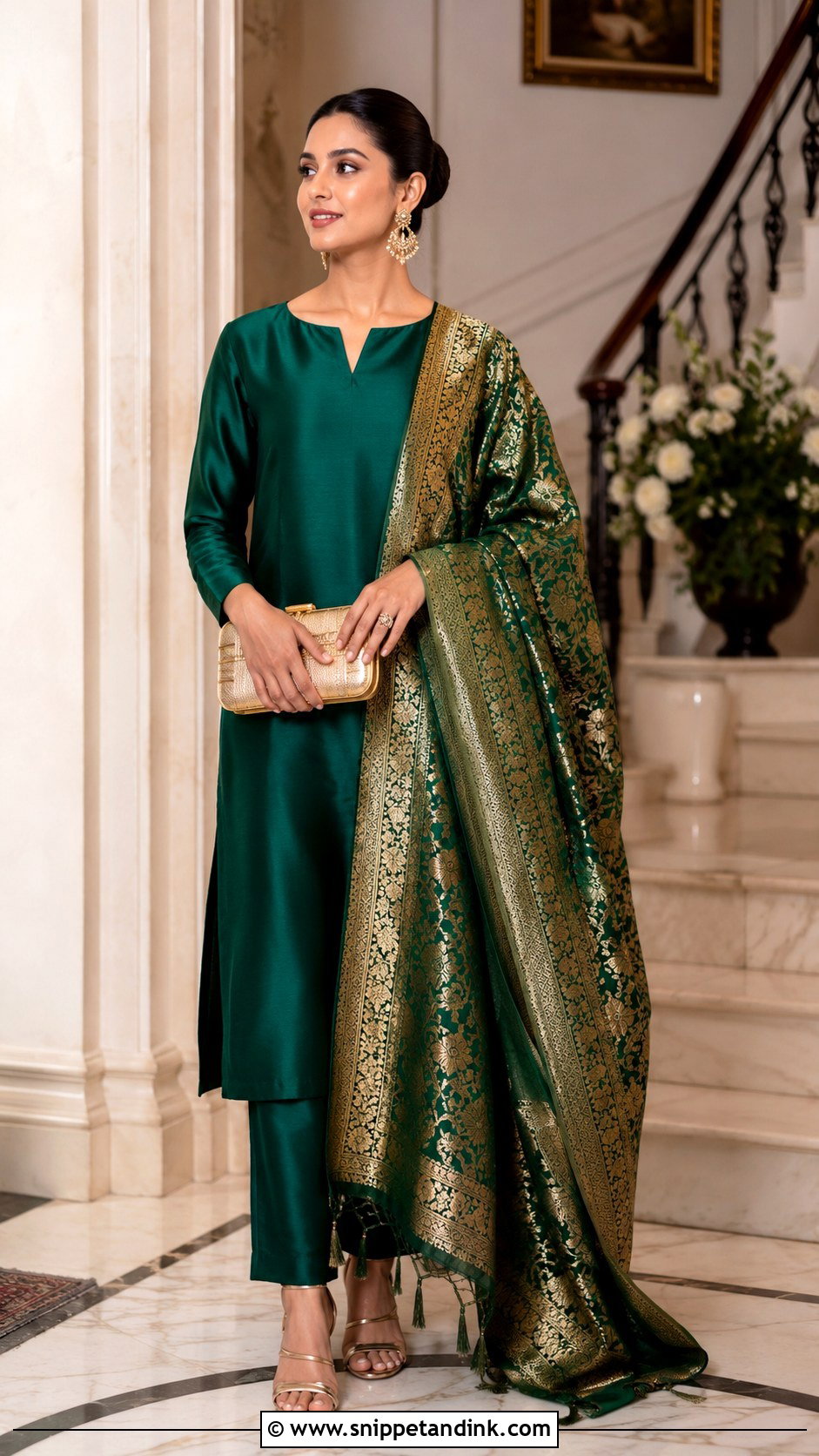 Simple Silk Suit With Heavy Dupatta - Snippet and Ink - 30 Simple Suit with Heavy Dupatta Ideas