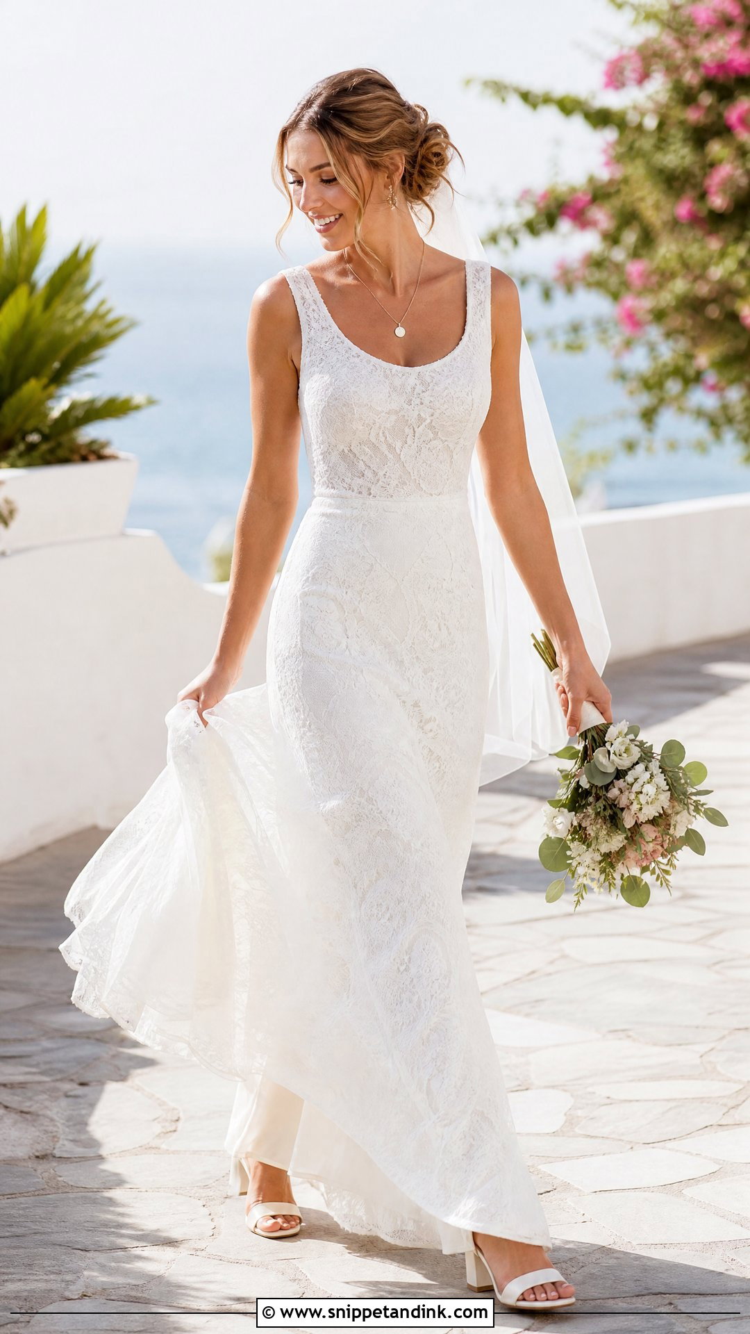 Simple Sleeveless Lace Wedding Dress - Snippet and Ink - 20 Simple Lace Wedding Dresses