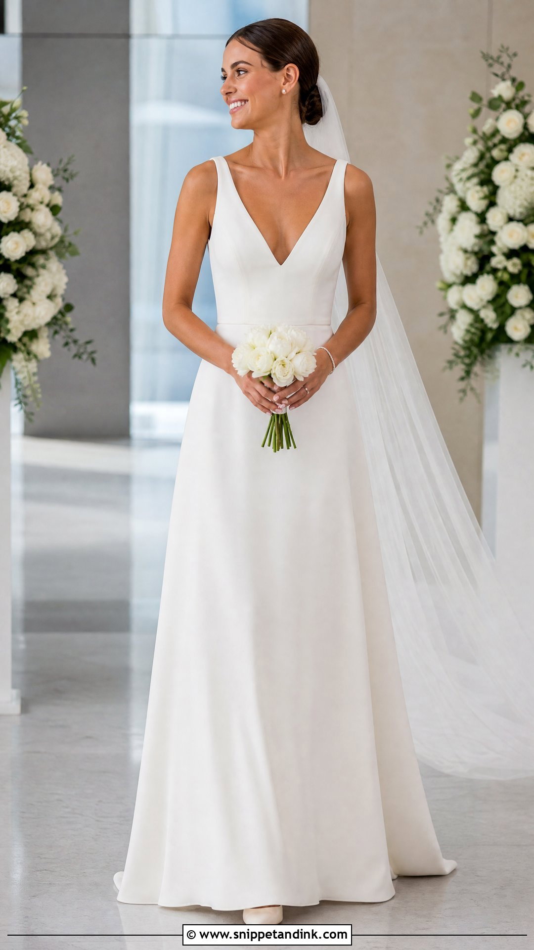 Simple Sleeveless V Neck Wedding Dress - Snippet and Ink - 20 Simple V Neck Wedding Dress Ideas
