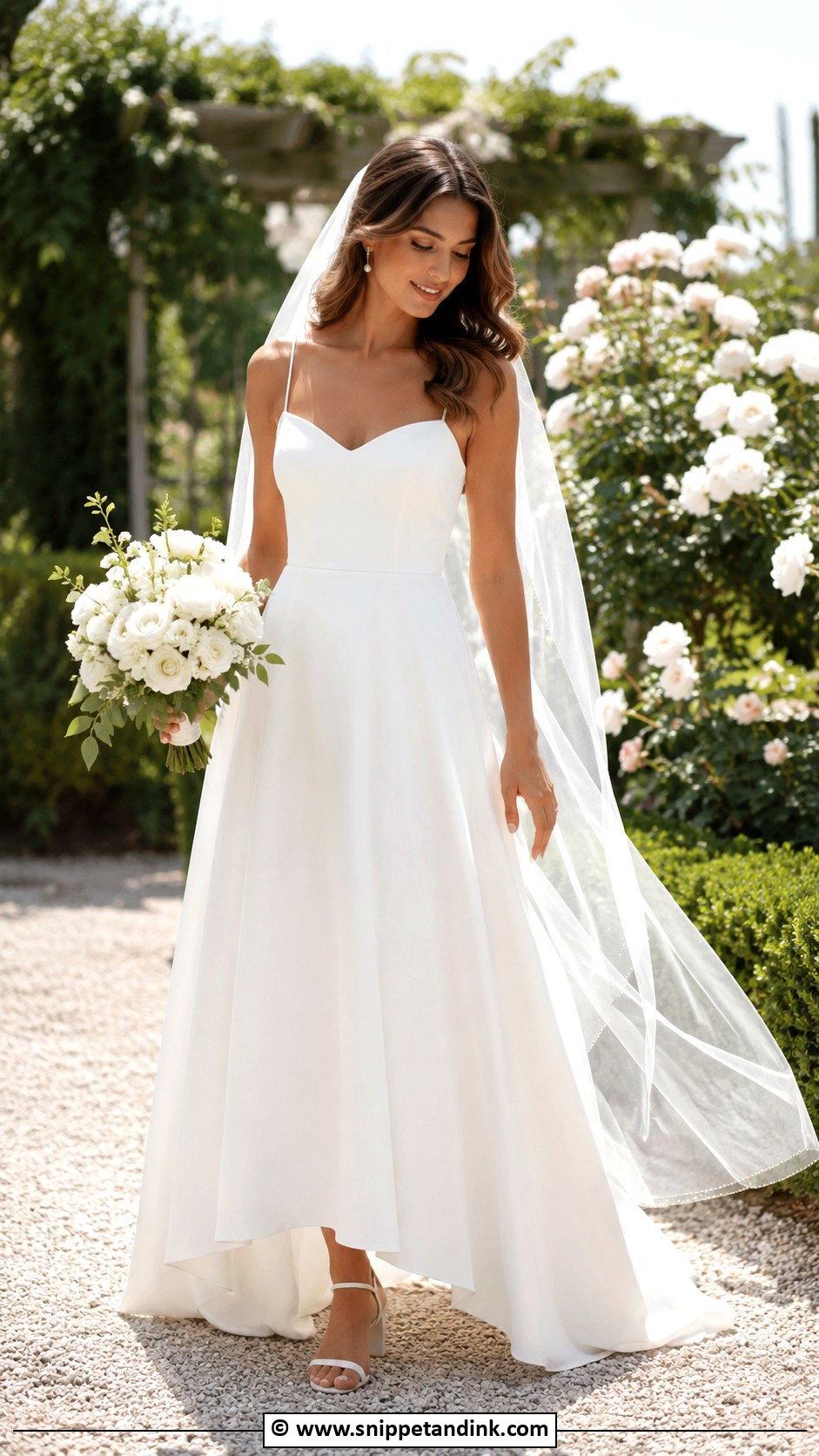 Simple Spaghetti Strap Bride Dress - Snippet and Ink - 35 Simple Bride Dress Ideas