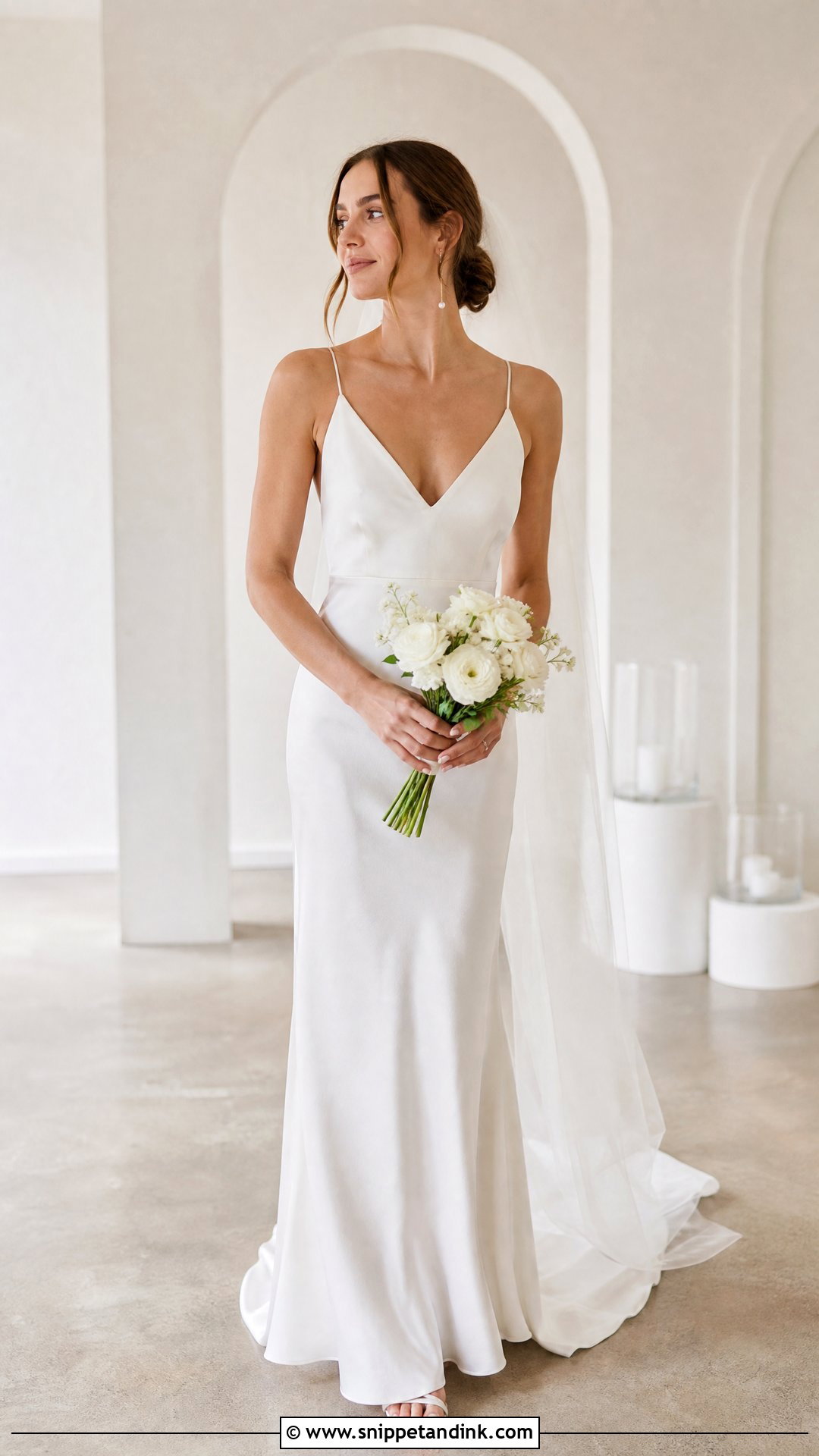 Simple Spaghetti Strap V Neck Wedding Dress - Snippet and Ink - 20 Simple V Neck Wedding Dress Ideas
