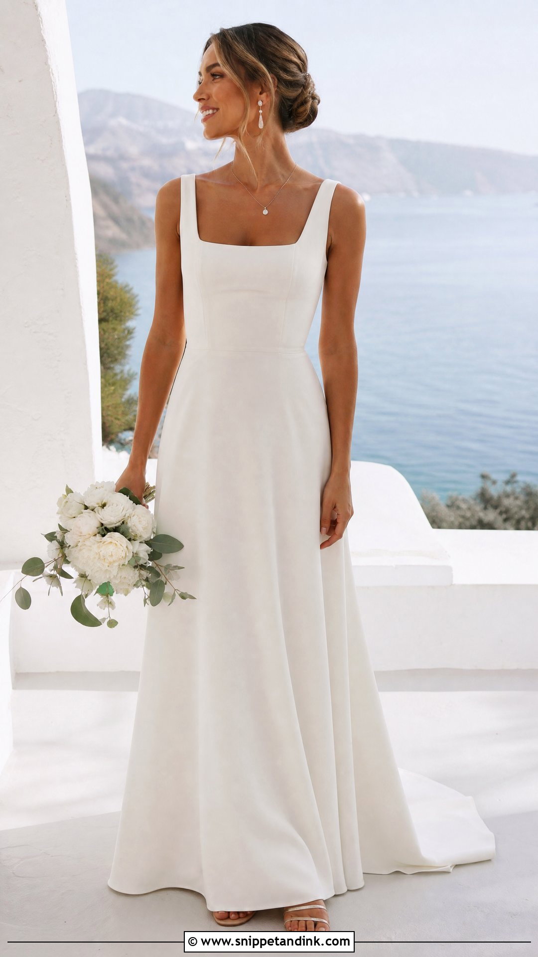Simple Square Neck Beach Wedding Dress - Snippet and Ink - 20 Simple Beach Wedding Dresses
