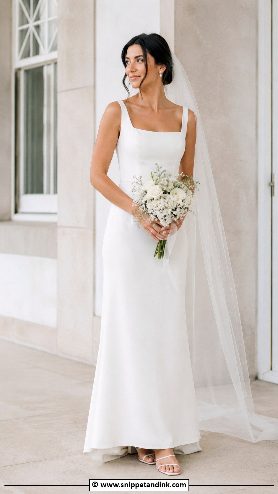Simple Square Neck Bride Dress - Snippet and Ink - 35 Simple Bride Dress Ideas