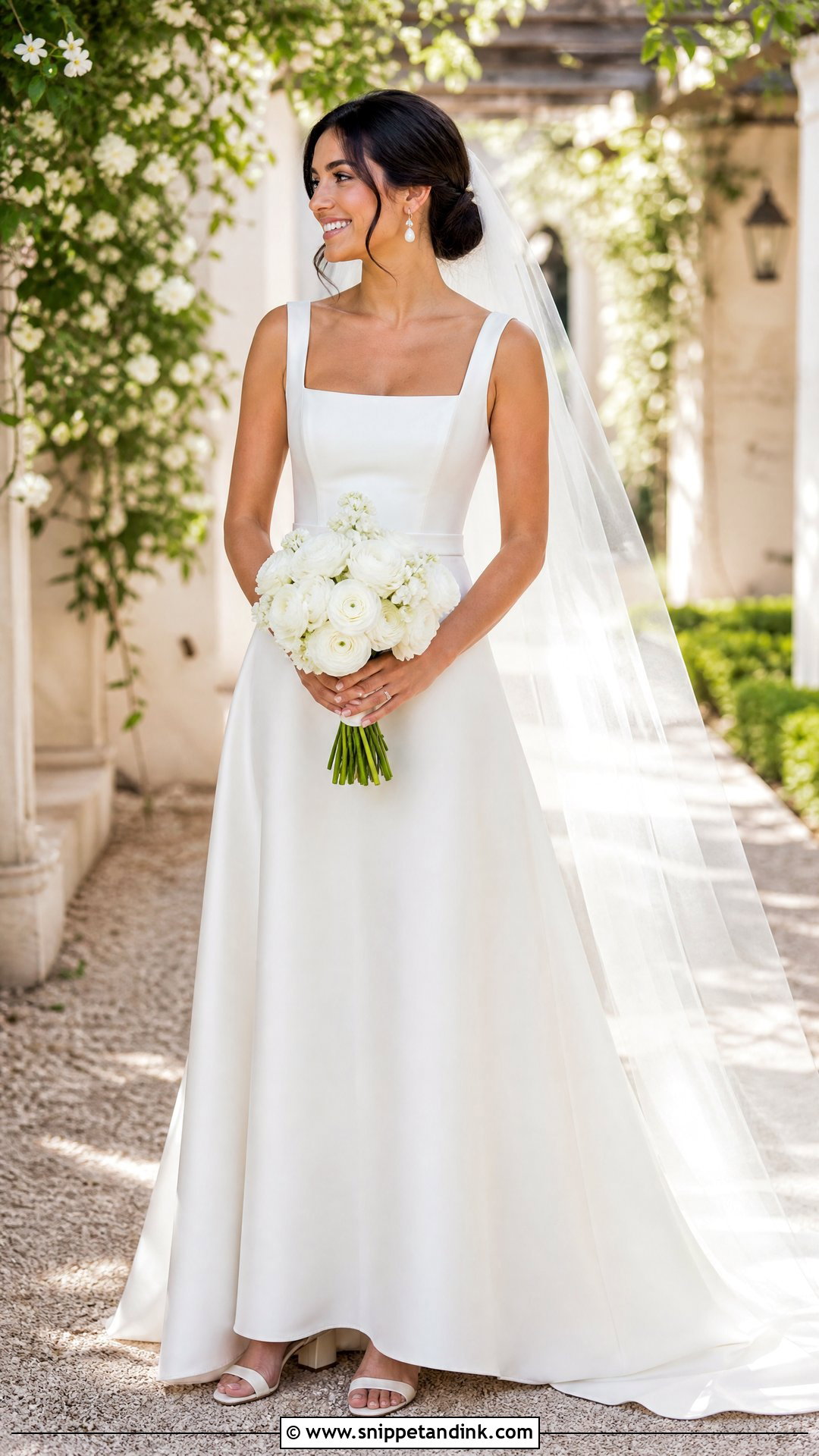 Simple Square Neck Wedding Dress - Snippet and Ink - 20 Simple Dream Wedding Dresses