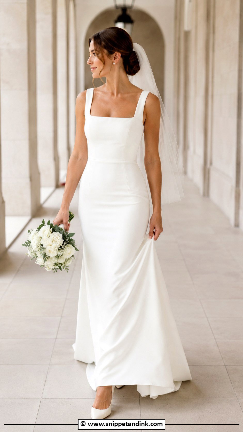 Simple Square Neck Wedding Dress - Snippet and Ink - 35 Simple Wedding Dresses