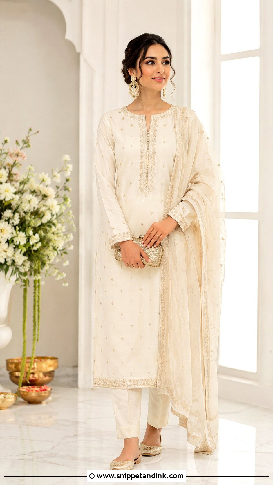 Simple Straight Kurta Set Indian Wedding Dress - Snippet and Ink - 25 Simple Indian Wedding Dresses