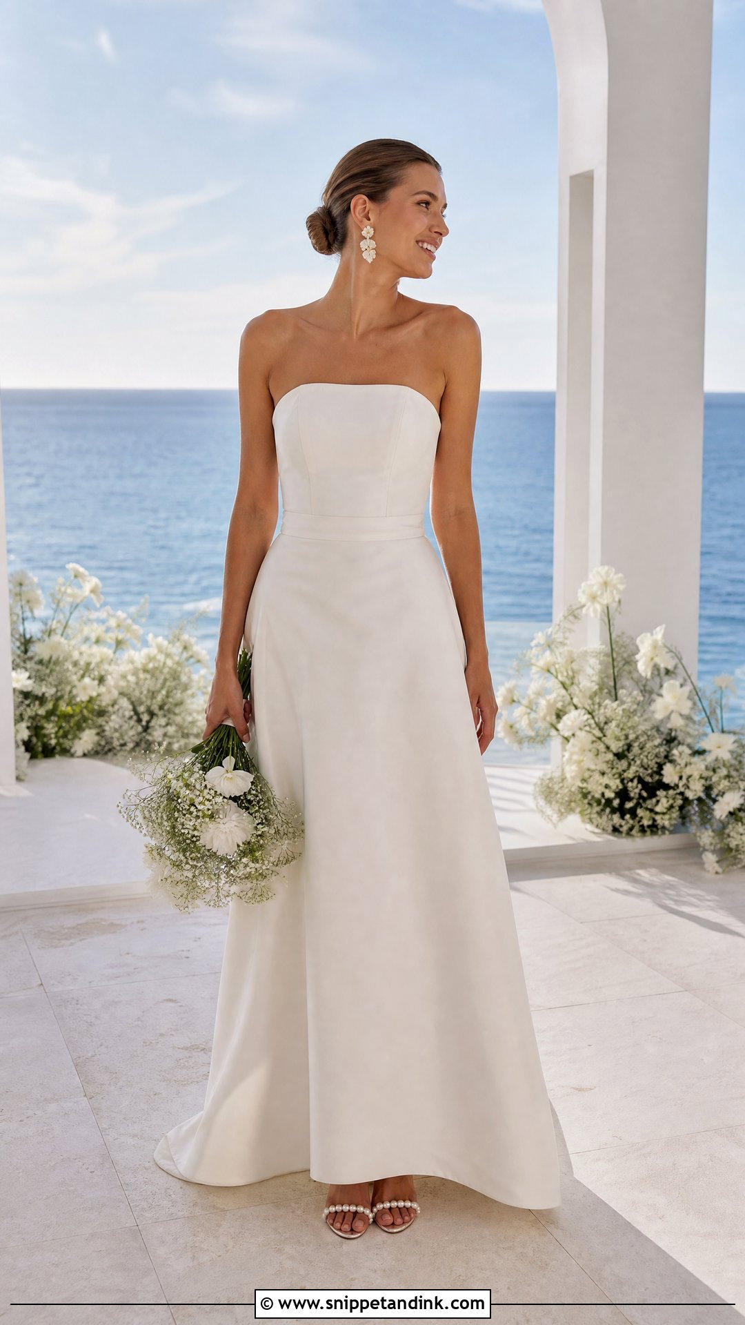 Simple Strapless Beach Wedding Dress - Snippet and Ink - 20 Simple Beach Wedding Dresses