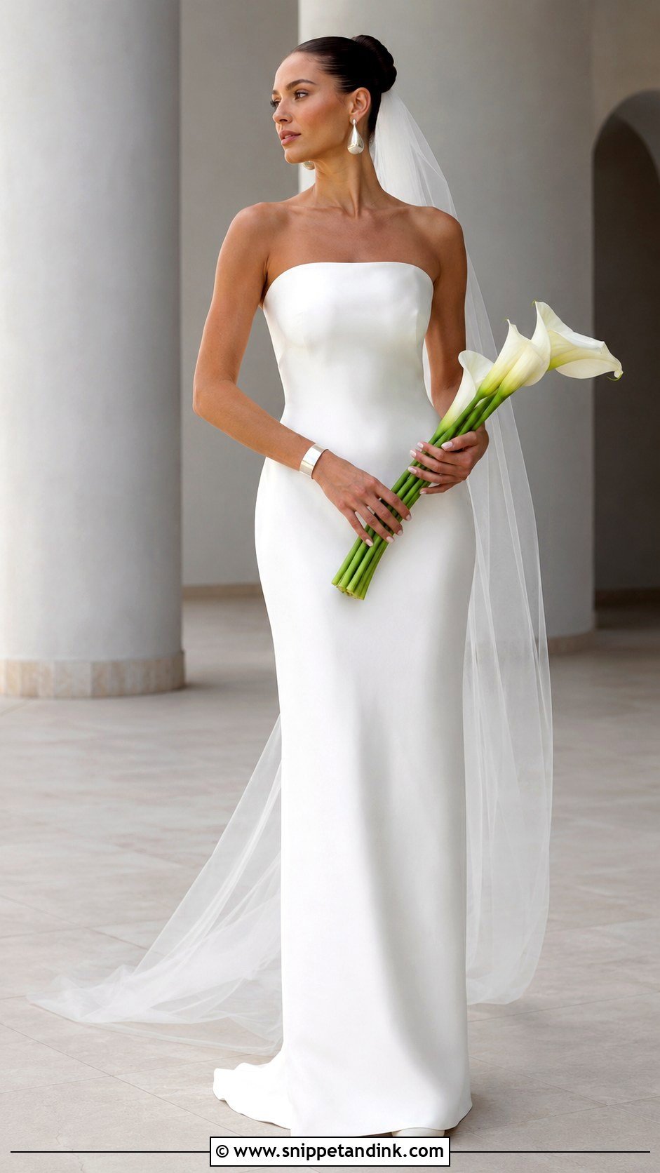 Simple Strapless Column Wedding Dress - Snippet and Ink - 20 Bride Dress Simple Elegant Ideas