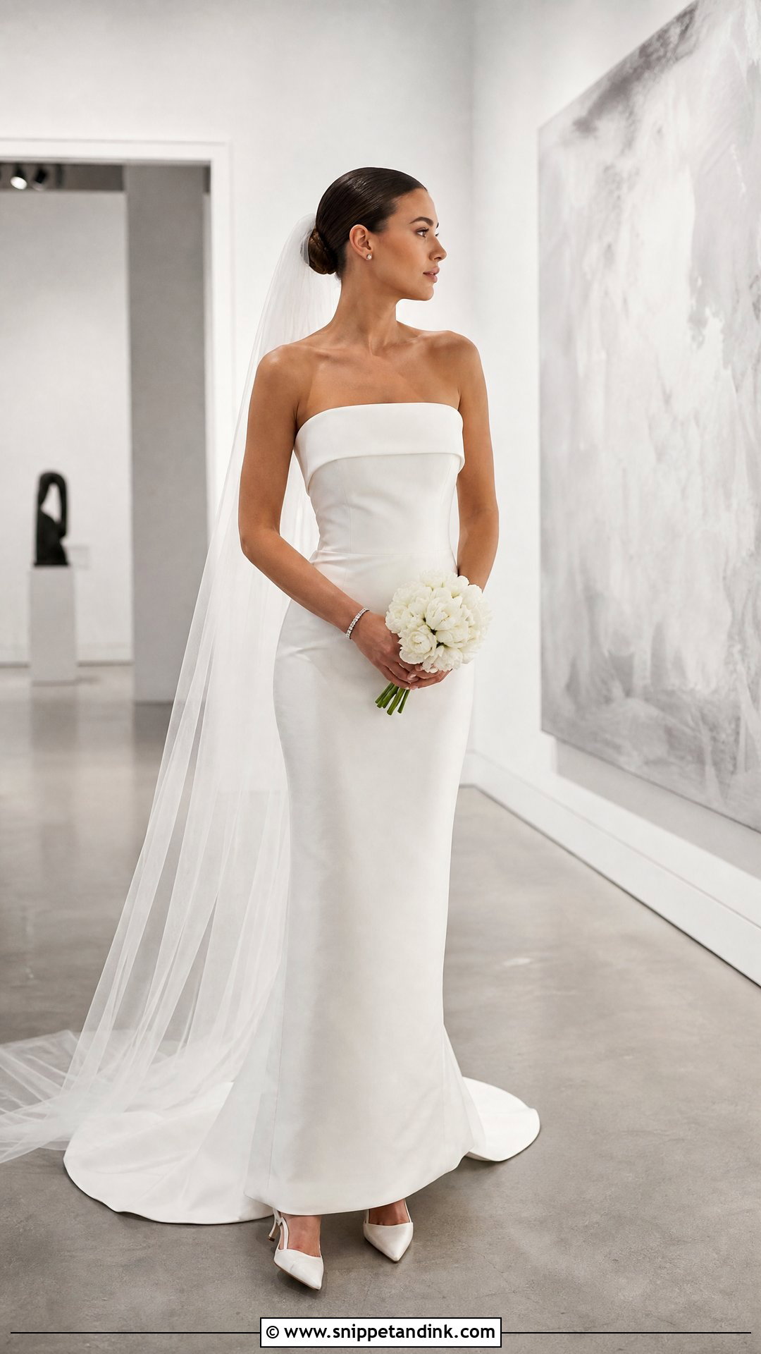 Simple Strapless Column Wedding Dress - Snippet and Ink - 20 Simple Dream Wedding Dresses