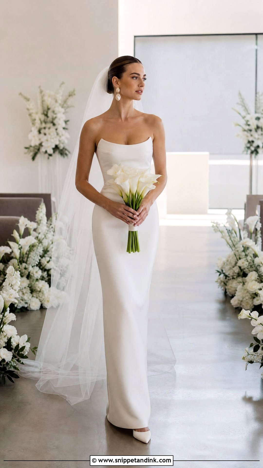 Simple Strapless Column Wedding Dress - Snippet and Ink - 25 Simple Fitted Wedding Dress Ideas