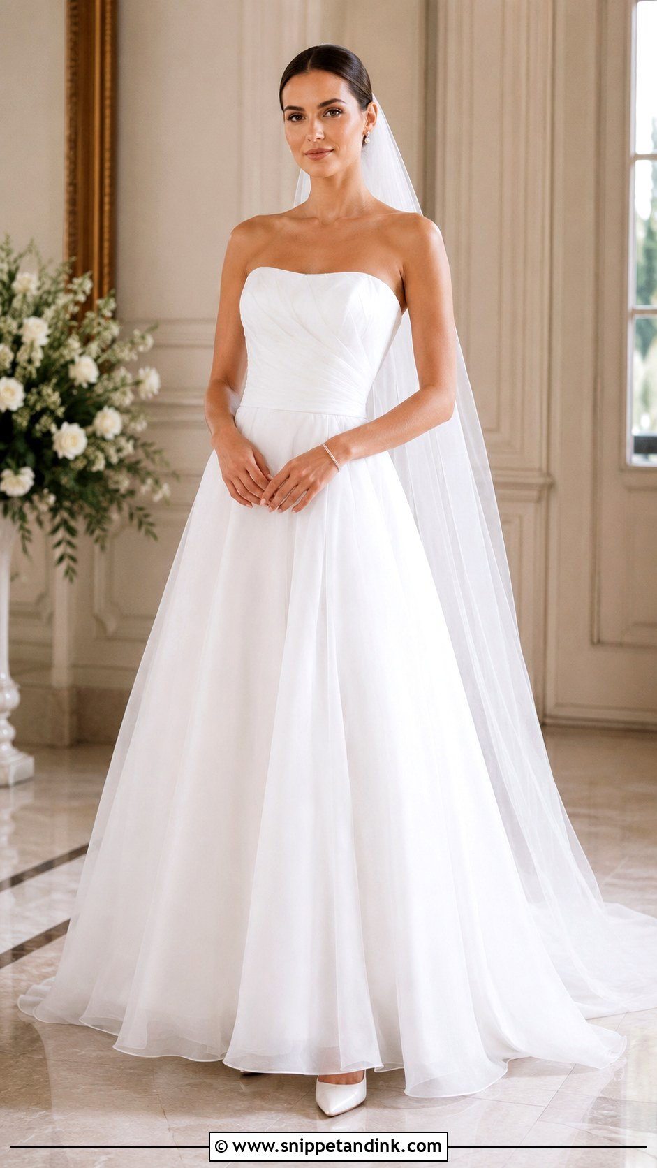 Simple Strapless Organza Wedding Dress - Snippet and Ink - 20 Simple Flowy Wedding Dress Ideas