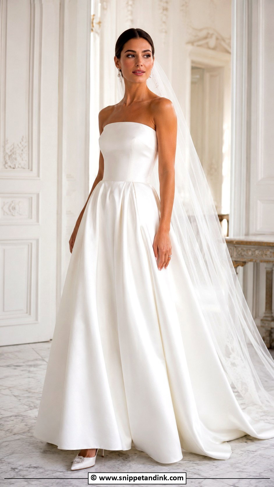 Simple Strapless Wedding Gown - Snippet and Ink - 30 Simple Wedding Gowns