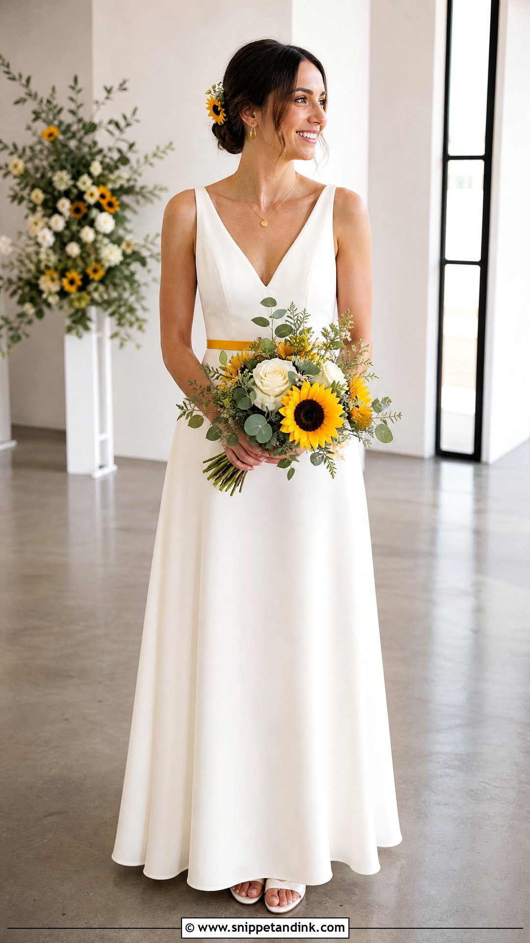 Simple Sunflower Wedding Dress - Snippet and Ink - 25 Sunflower Wedding Dress Ideas