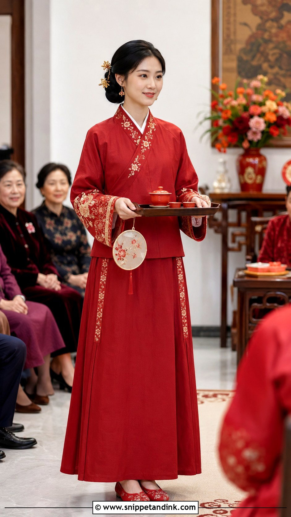 Simple Tea Ceremony Hanfu Wedding Dress - Snippet and Ink - 20 Hanfu Wedding Dress Ideas