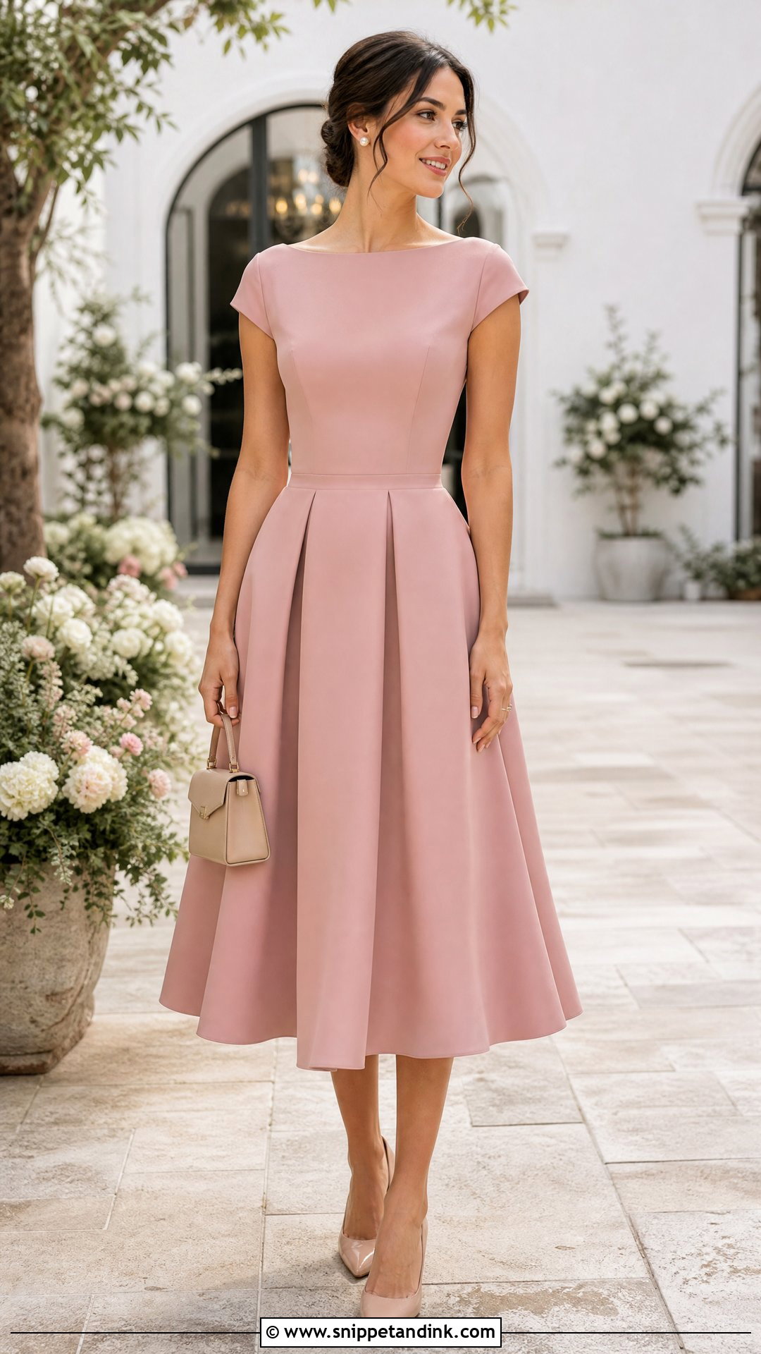 Simple Tea Length Dress Wedding Outfit - Snippet and Ink - 25 Simple Wedding Outfits
