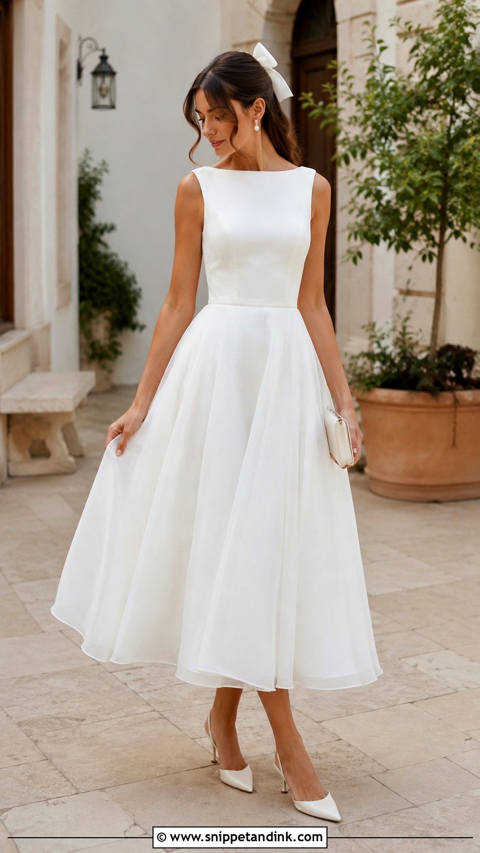 Simple Tea Length Flowy Wedding Dress - Snippet and Ink - 20 Simple Flowy Wedding Dress Ideas