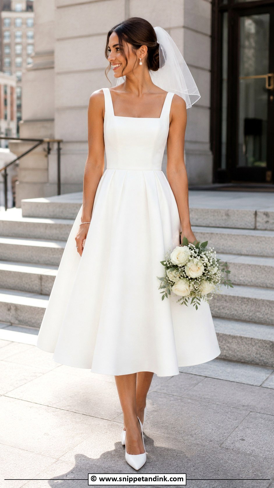 Simple Tea Length Wedding Dress - Snippet and Ink - 35 Simple Wedding Dress Ideas