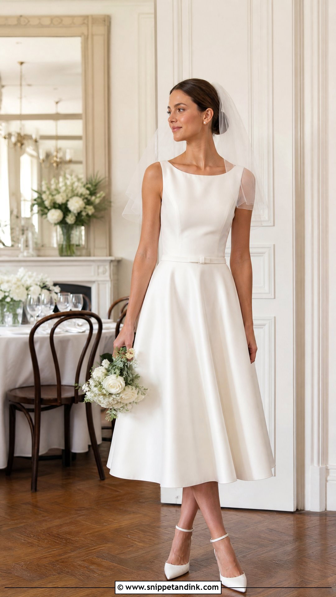 Simple Tea Length Wedding Dress - Snippet and Ink - 20 Wedding Dresses Simple Short