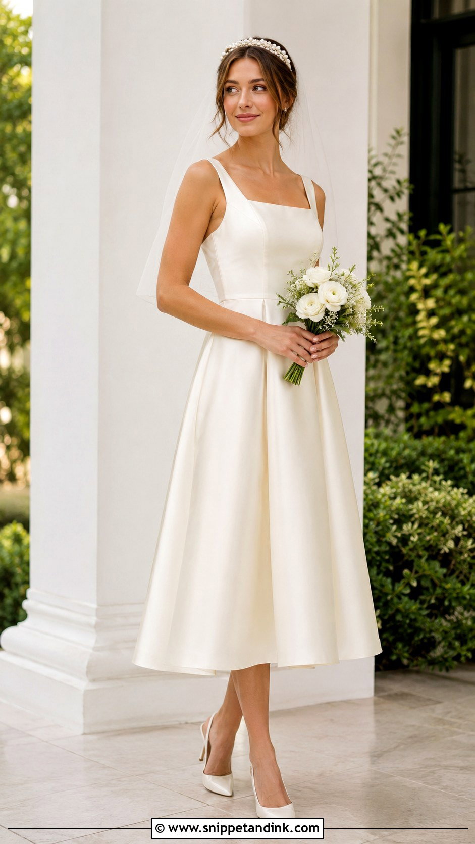 Simple Tea Length Wedding Gown - Snippet and Ink - 25 Simple Wedding Gown Ideas