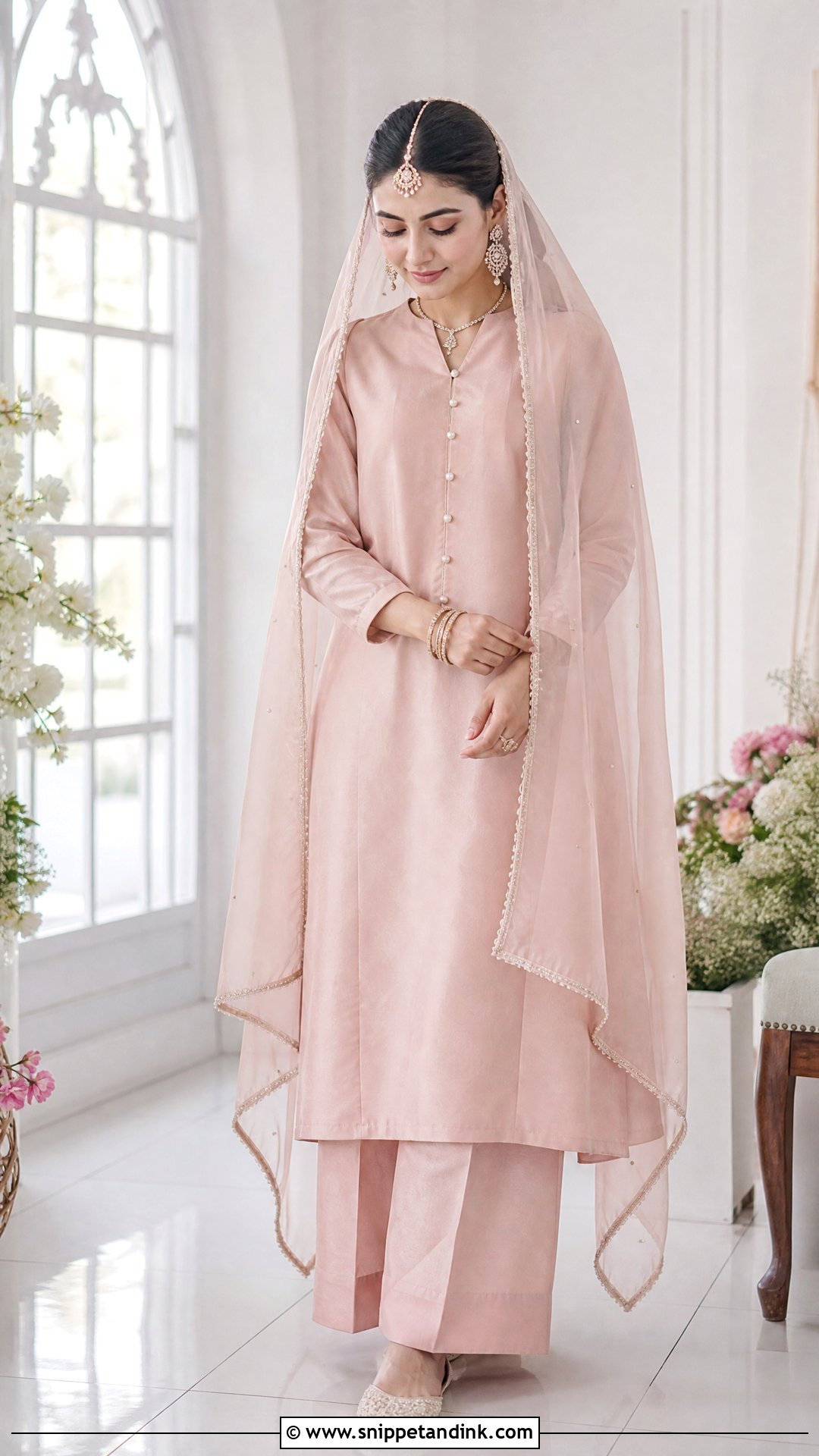 Simple Tea Pink Nikkah Bridal Dress - Snippet and Ink - 20 Tea Pink Bridal Dress Pakistani Ideas